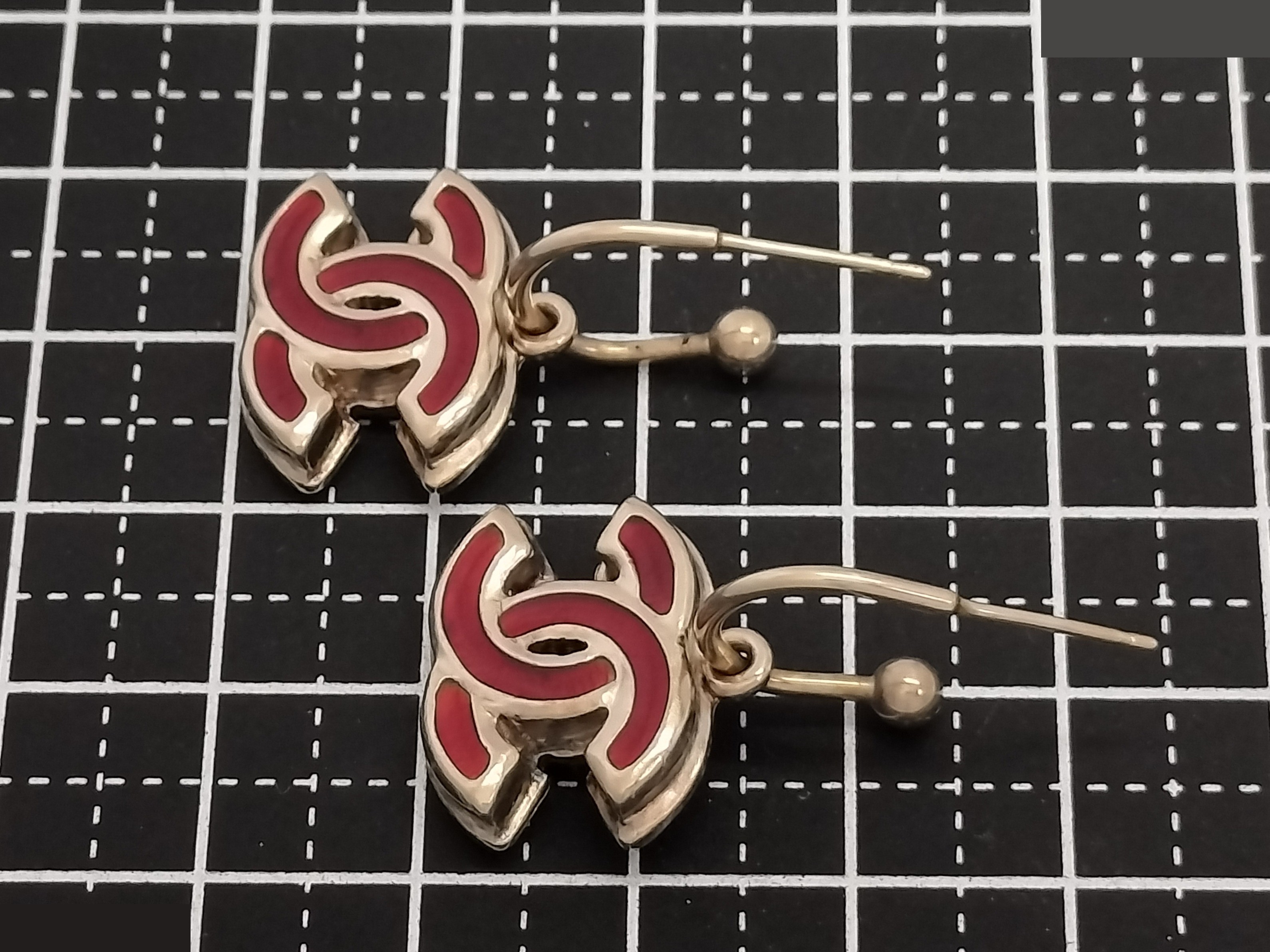 Coco Hoop Earrings, Red and Gold — view 7