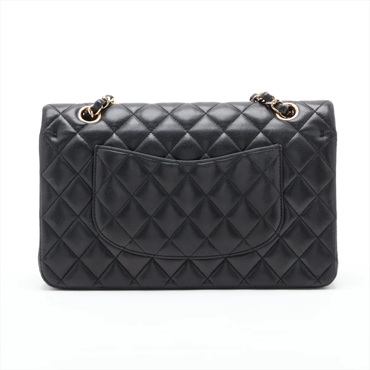[Individually packaged] Chanel Matelassé 25 Lambskin Double Flap Double Chain Bag, Black with Gold Hardware, 25408168, Serial Number , A01112 — view 2