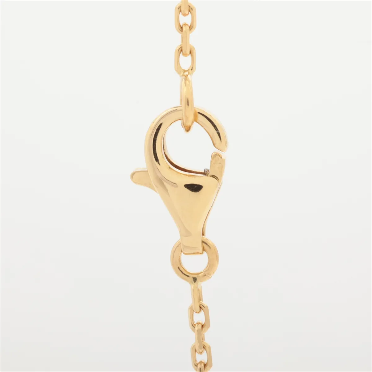 Vintage Alhambra Onyx Necklace, 750 (Yellow Gold), 5.2g, JE215773. Features: exposed lobster clasp, open jump ring, — view 3