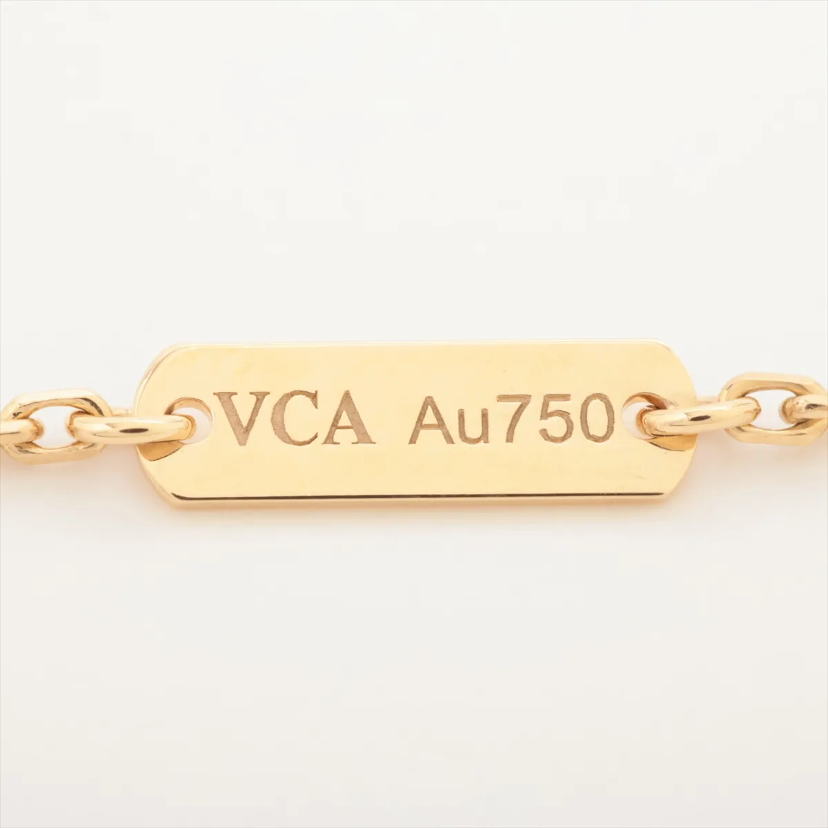 Vintage Alhambra Onyx Necklace, 750 (Yellow Gold), 5.2g, JE215773. Features: exposed lobster clasp, open jump ring, — view 4