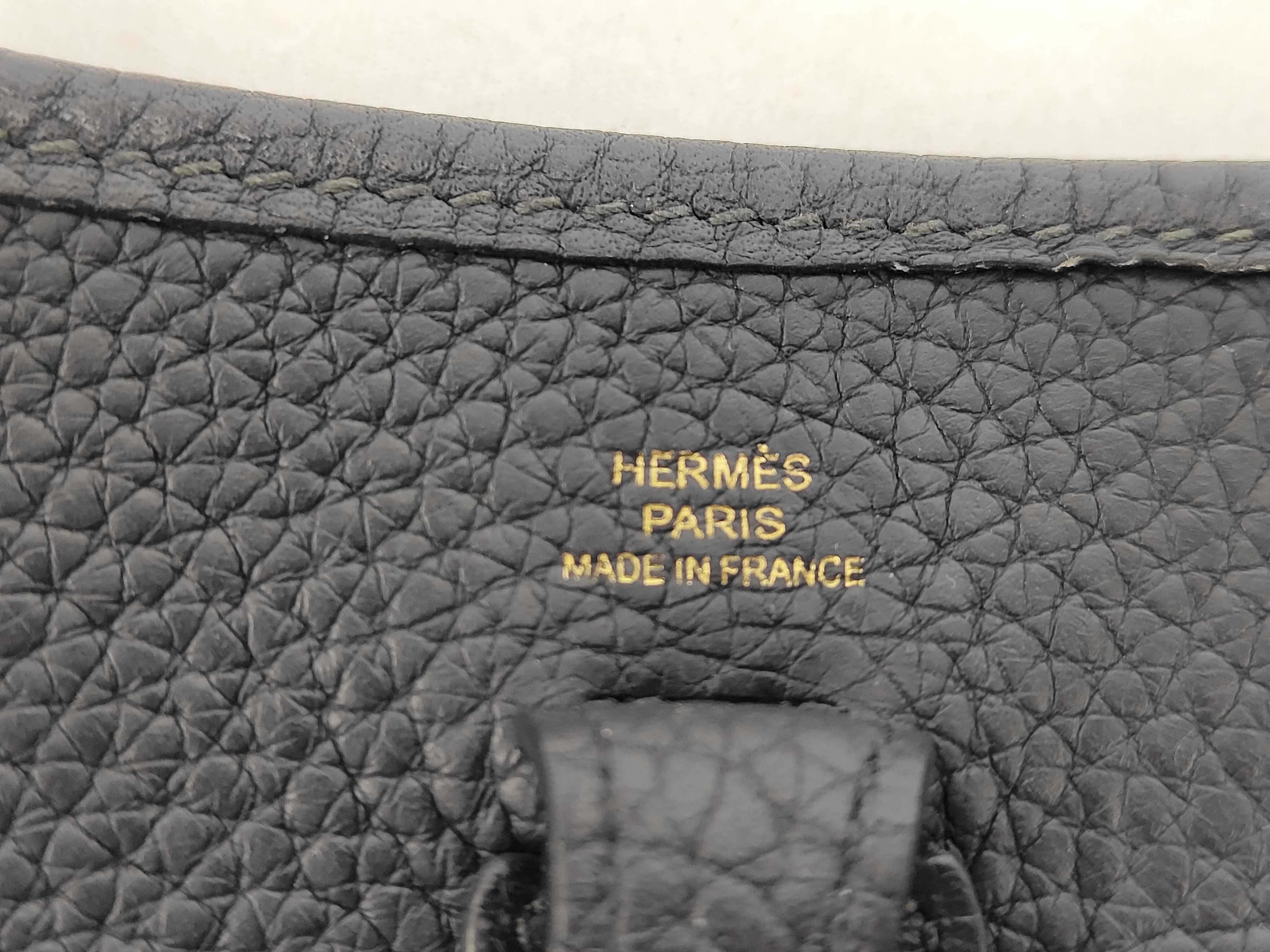 Evelyne TPM Taurillon Clemence Leather Shoulder Bag, Black with Gold Hardware, B Stamp — view 7