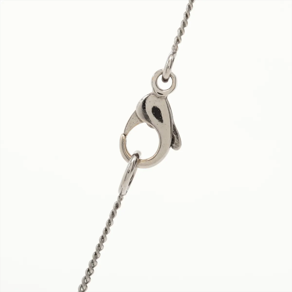 Coco Mark Flower Necklace 06P, Metal, Silver. Shows signs of wear, — view 3