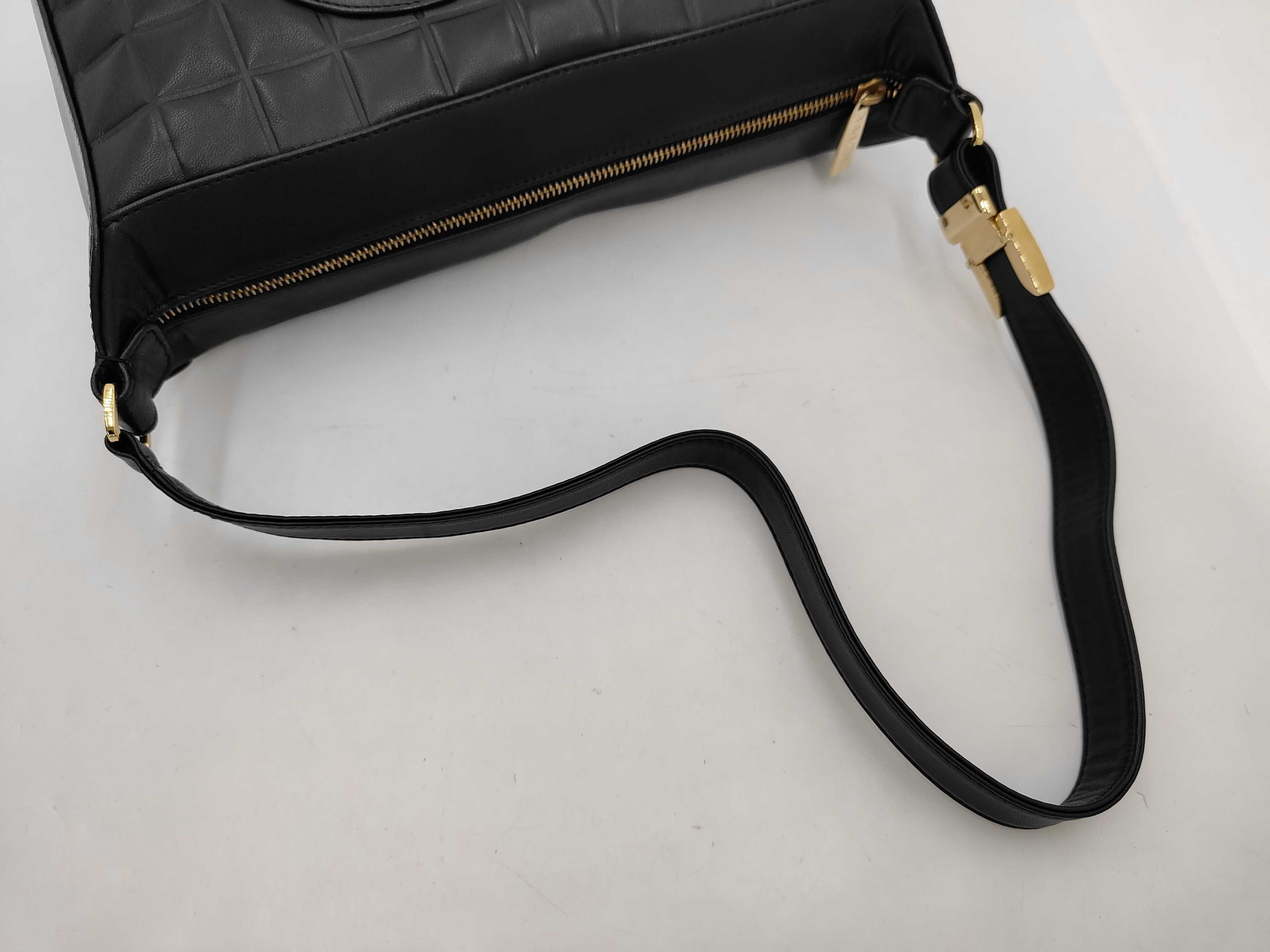 Chocolate Bar Lambskin 2-way Handbag One-Shoulder Black Shoulder Bag — view 3