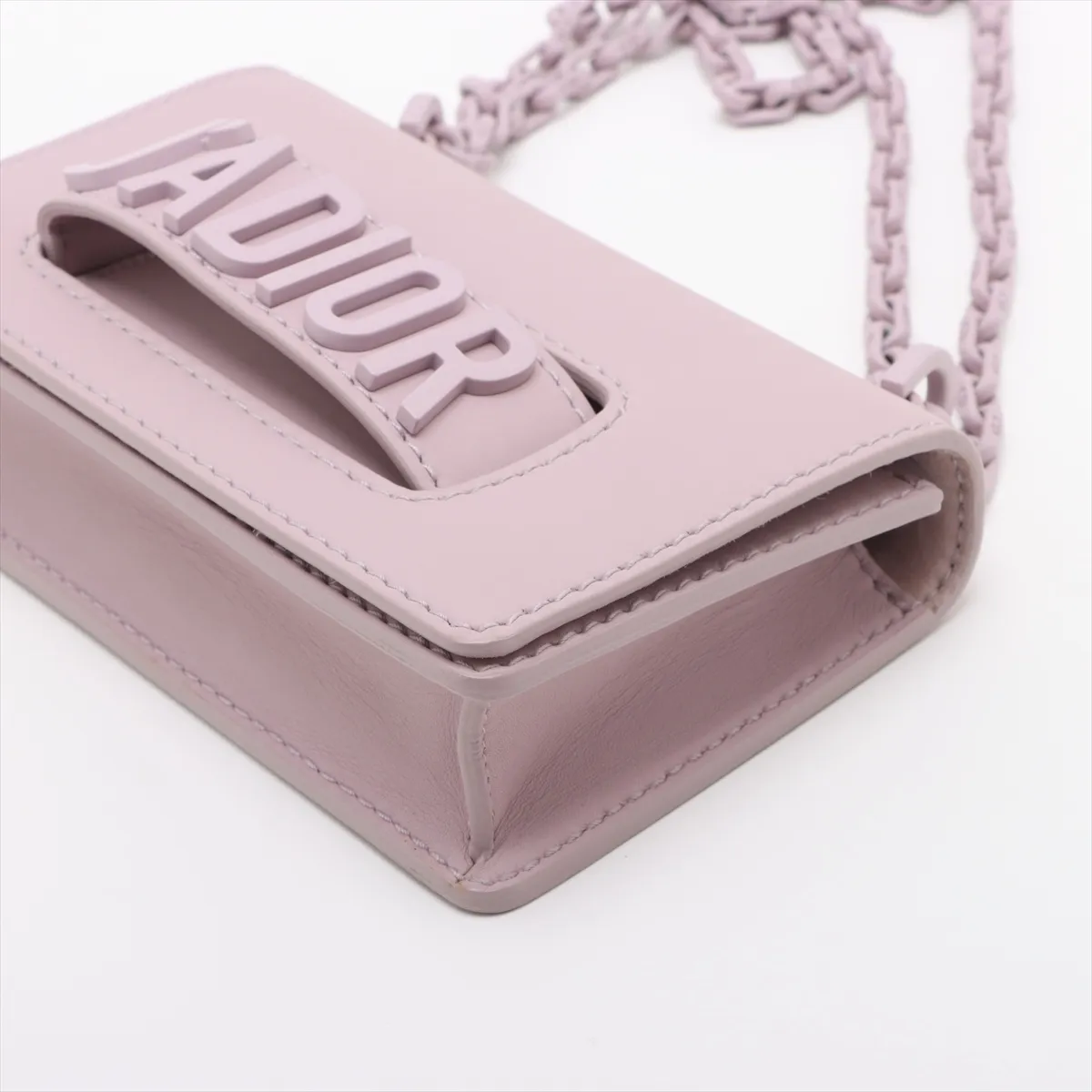 J'Adior Leather Chain Shoulder Bag Pink — view 3