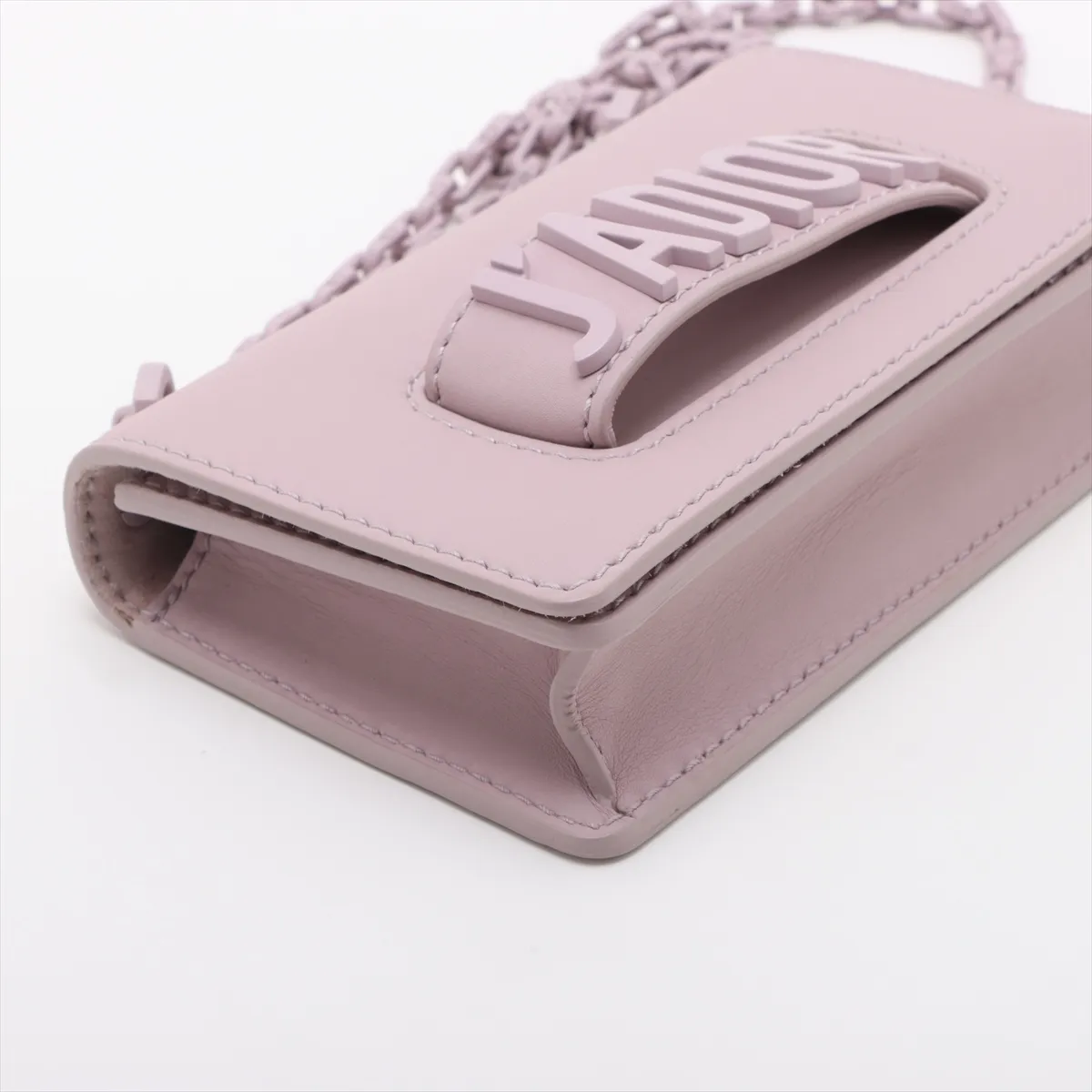 J'Adior Leather Chain Shoulder Bag Pink — view 4