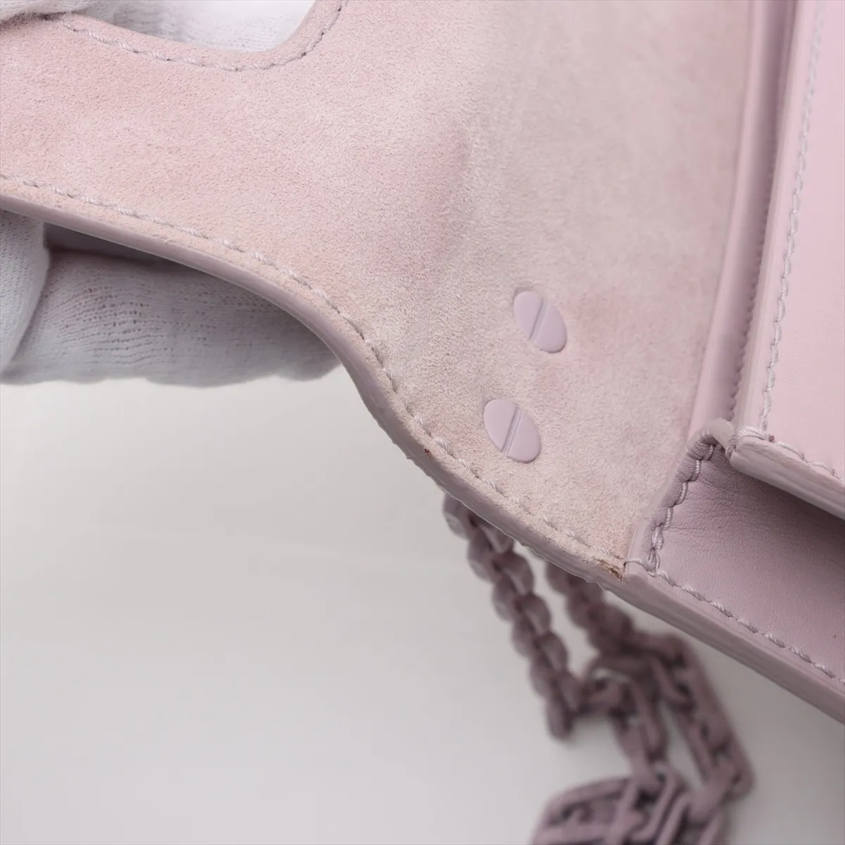 J'Adior Leather Chain Shoulder Bag Pink — view 9
