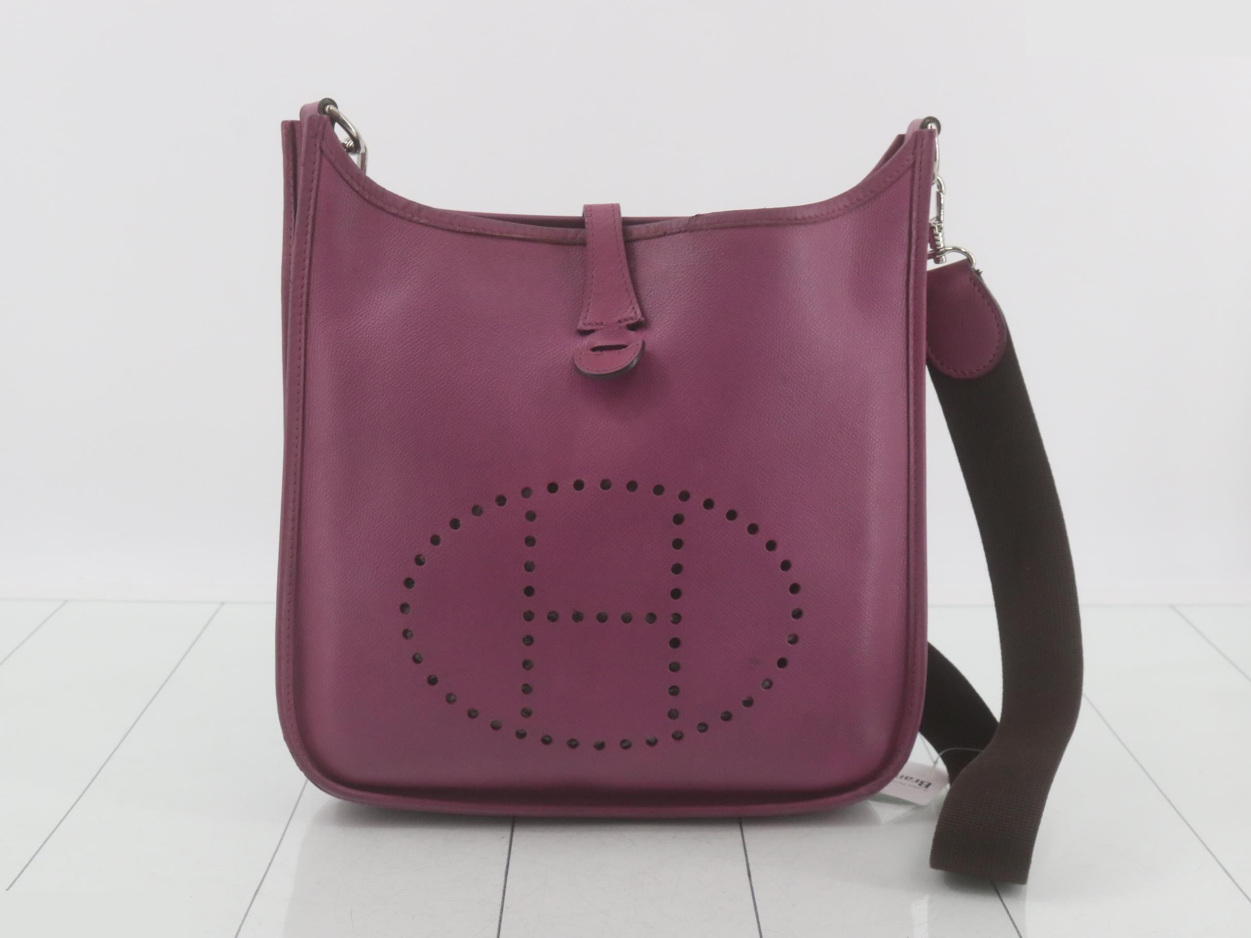 Evelyn Purple, H stamp, silver hardware