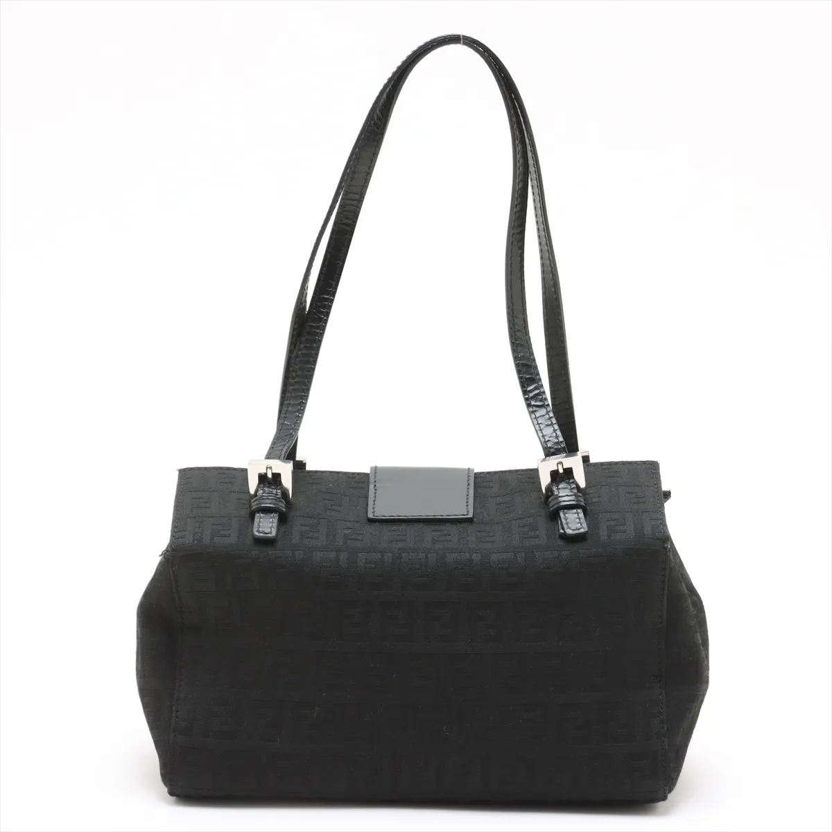 Zucchino Canvas x Leather Shoulder Bag Black — view 2