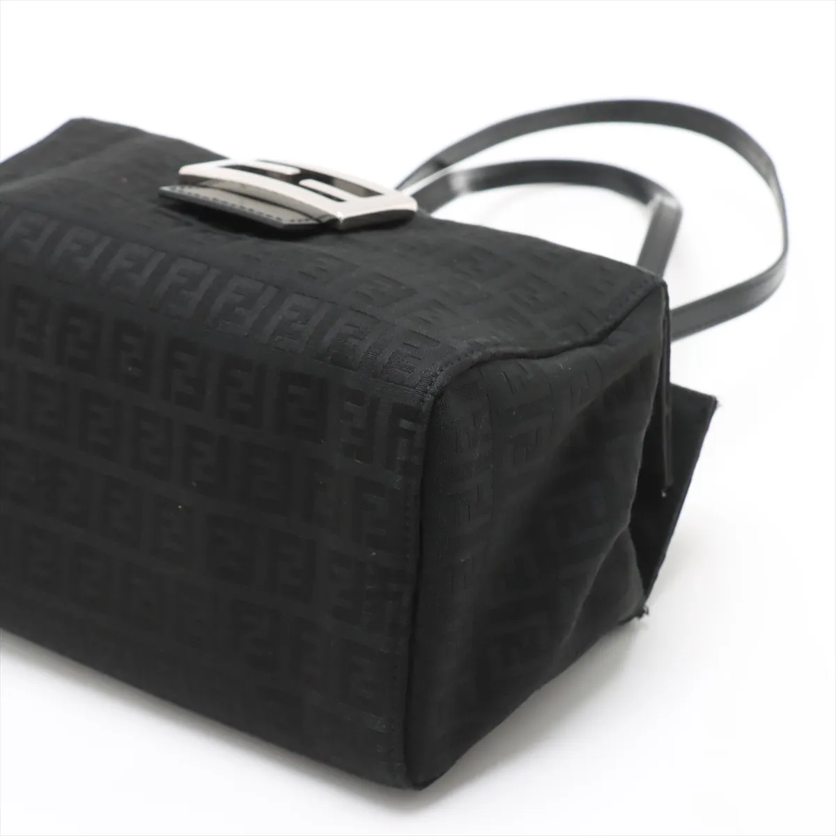 Zucchino Canvas x Leather Shoulder Bag Black — view 3