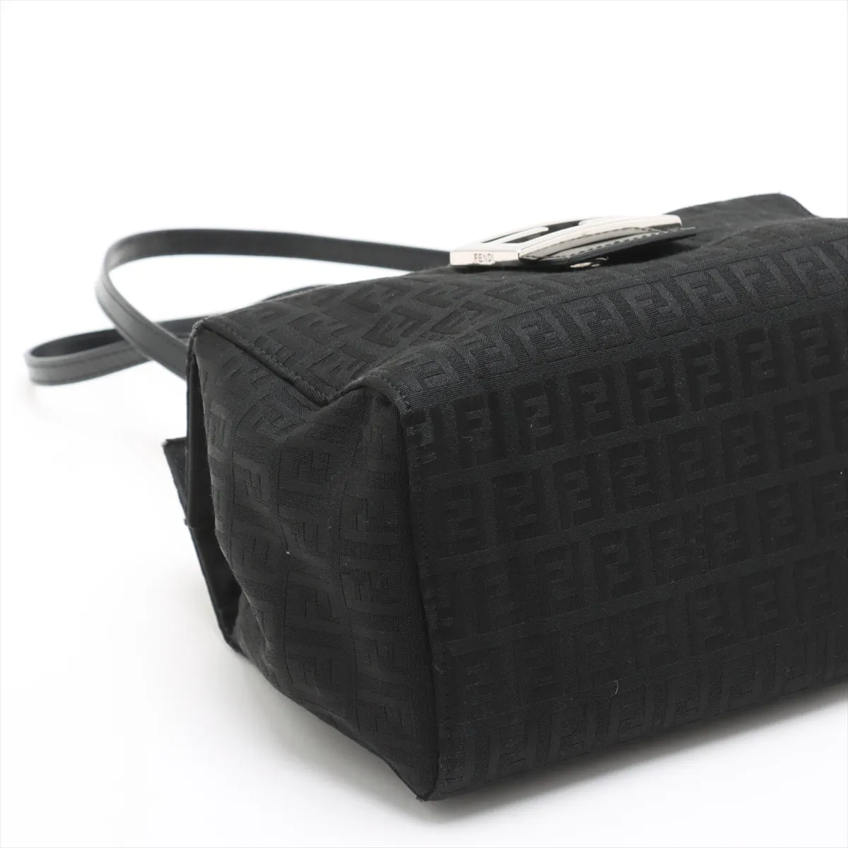 Zucchino Canvas x Leather Shoulder Bag Black — view 4