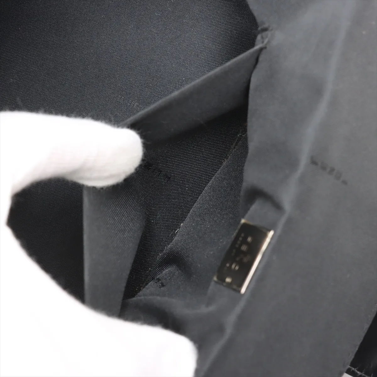 Zucchino Canvas x Leather Shoulder Bag Black — view 8