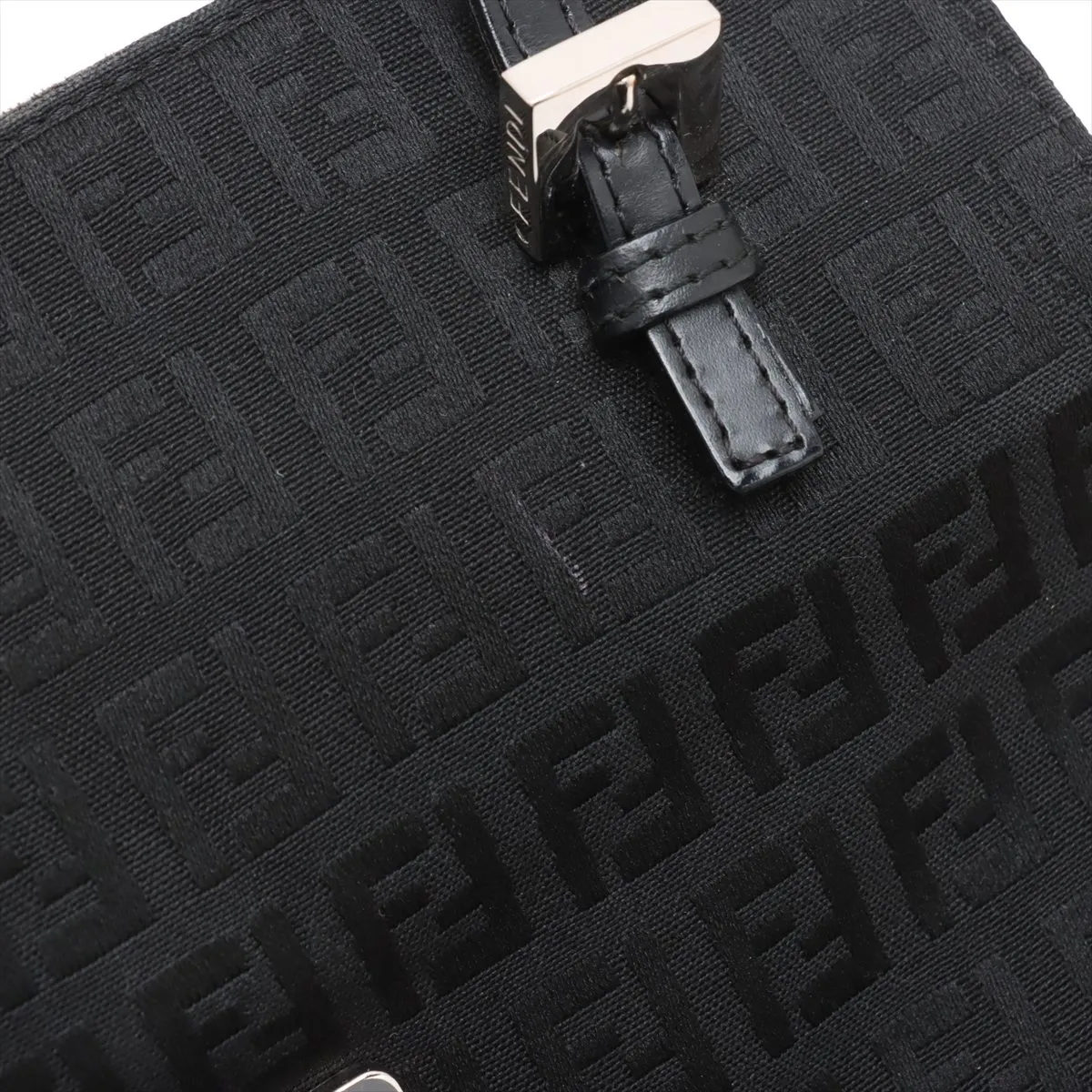 Zucchino Canvas x Leather Shoulder Bag Black — view 10