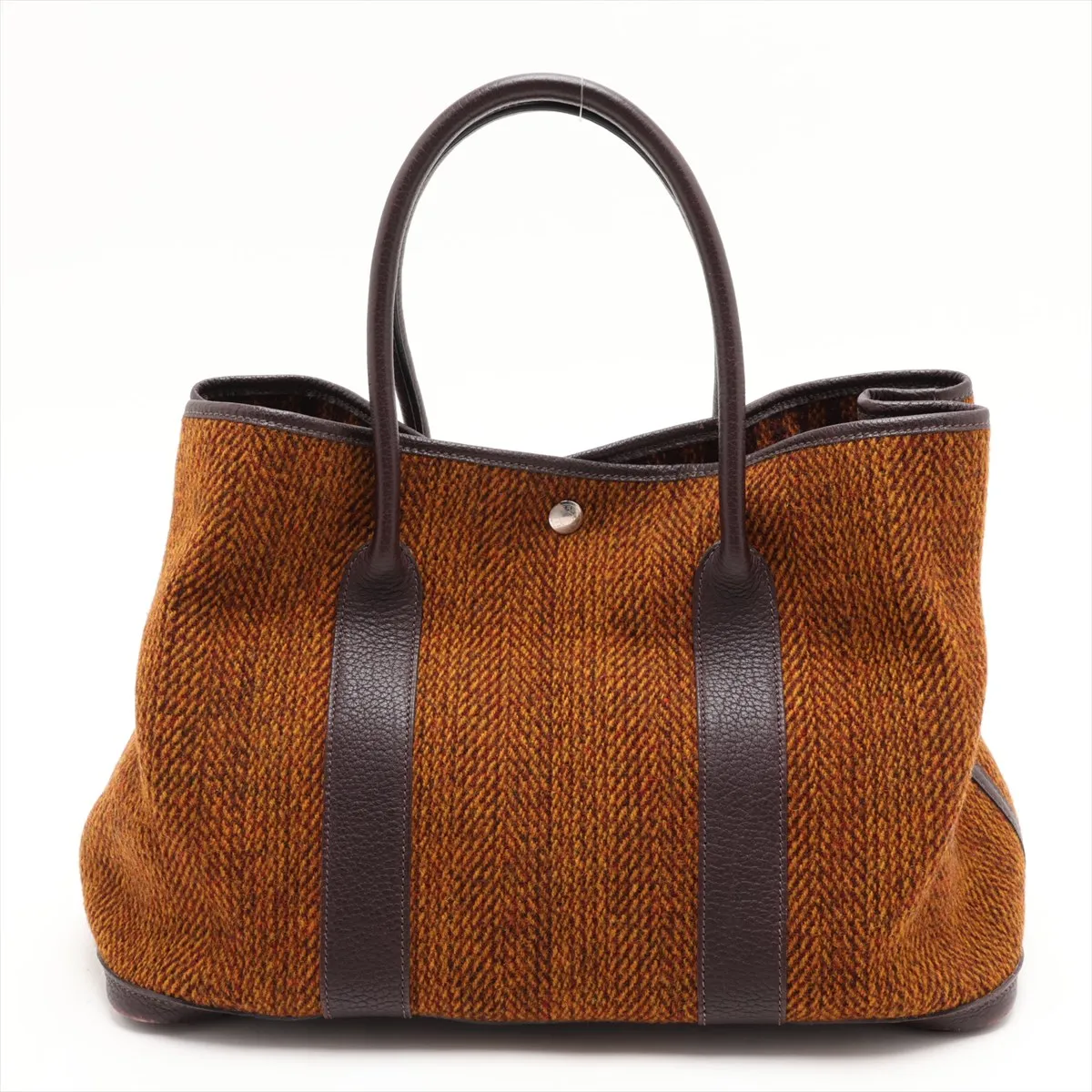 Garden Party 36 PM Wool x Negonda Brown Silver Hardware G:2003 — view 2