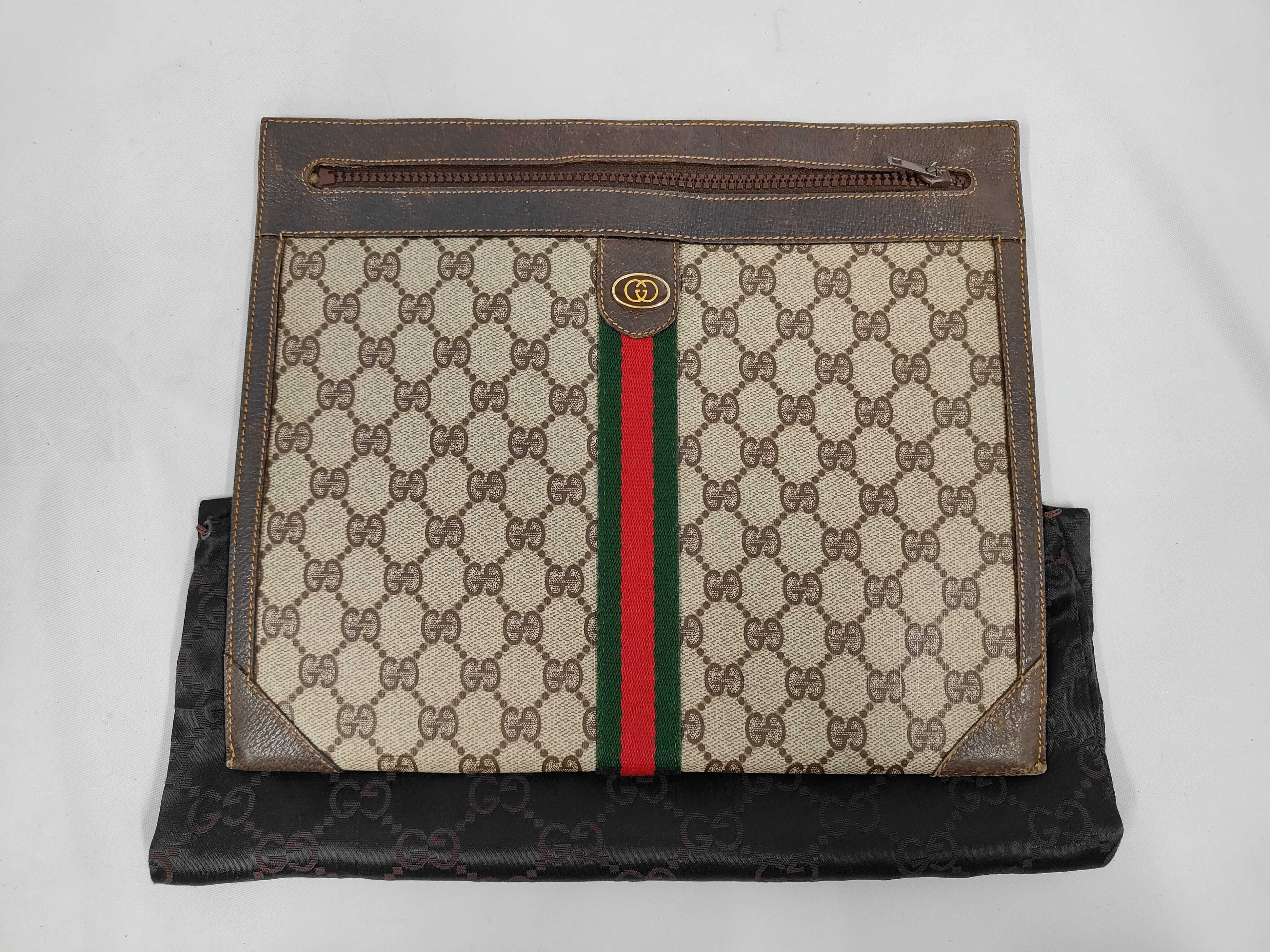 Old Gucci Sherry Line Pouch Clutch Bag