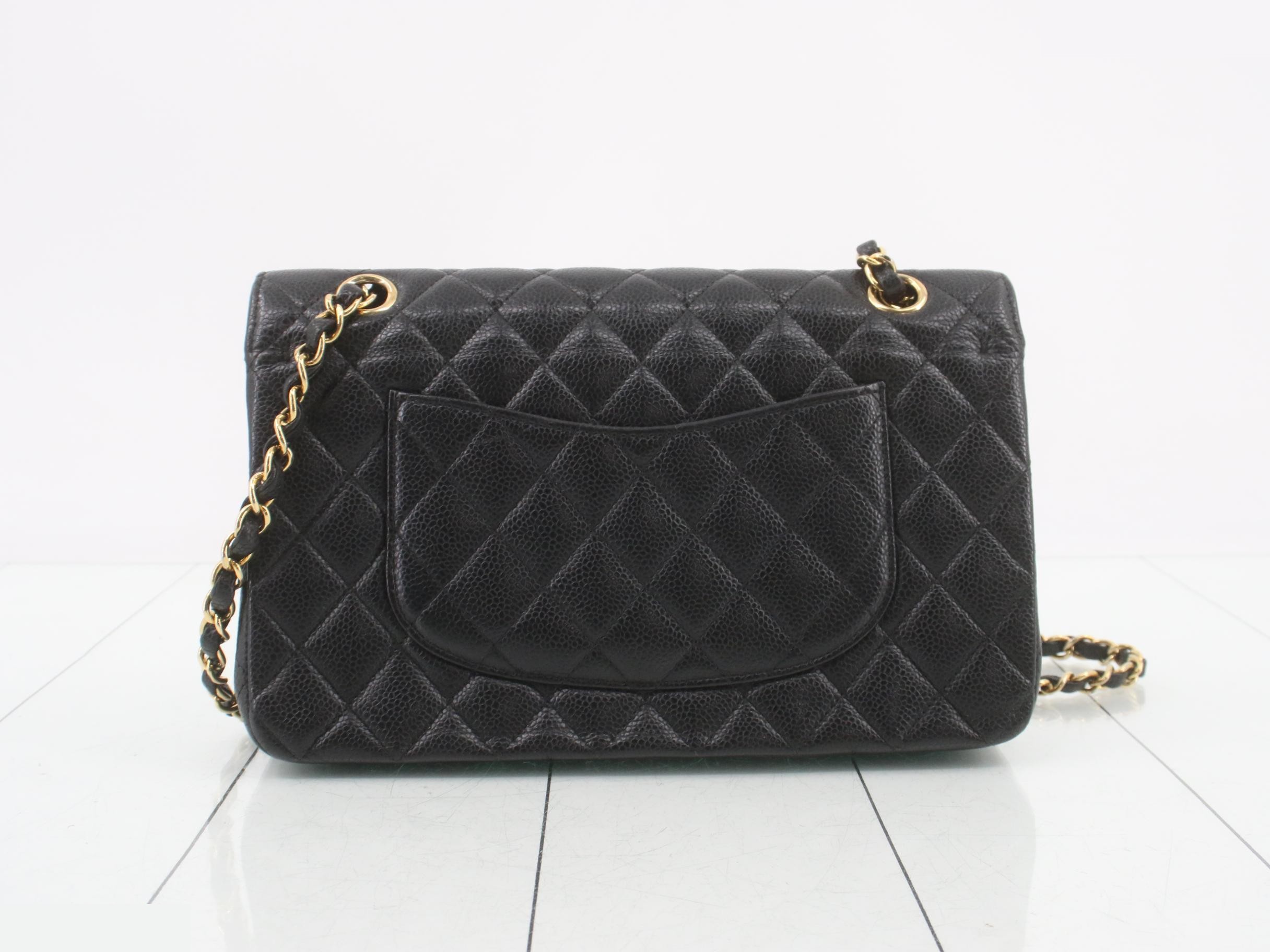 Caviar Double Flap 25 Chain Shoulder Bag Seal — view 2
