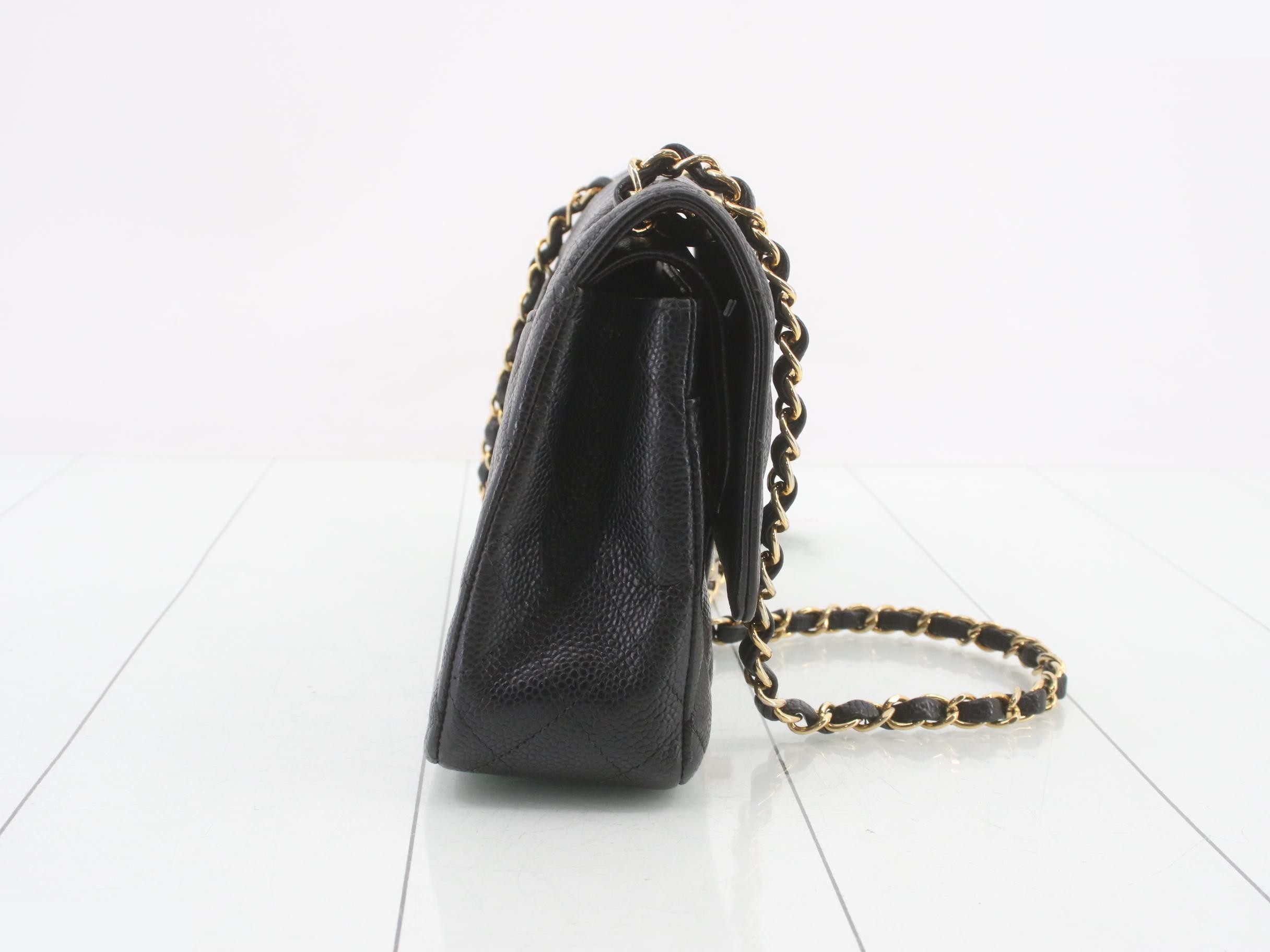 Caviar Double Flap 25 Chain Shoulder Bag Seal — view 4