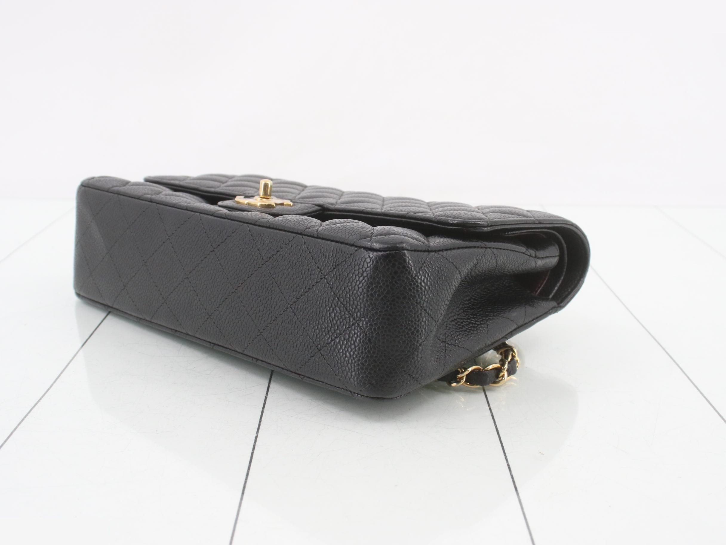 Caviar Double Flap 25 Chain Shoulder Bag Seal — view 6