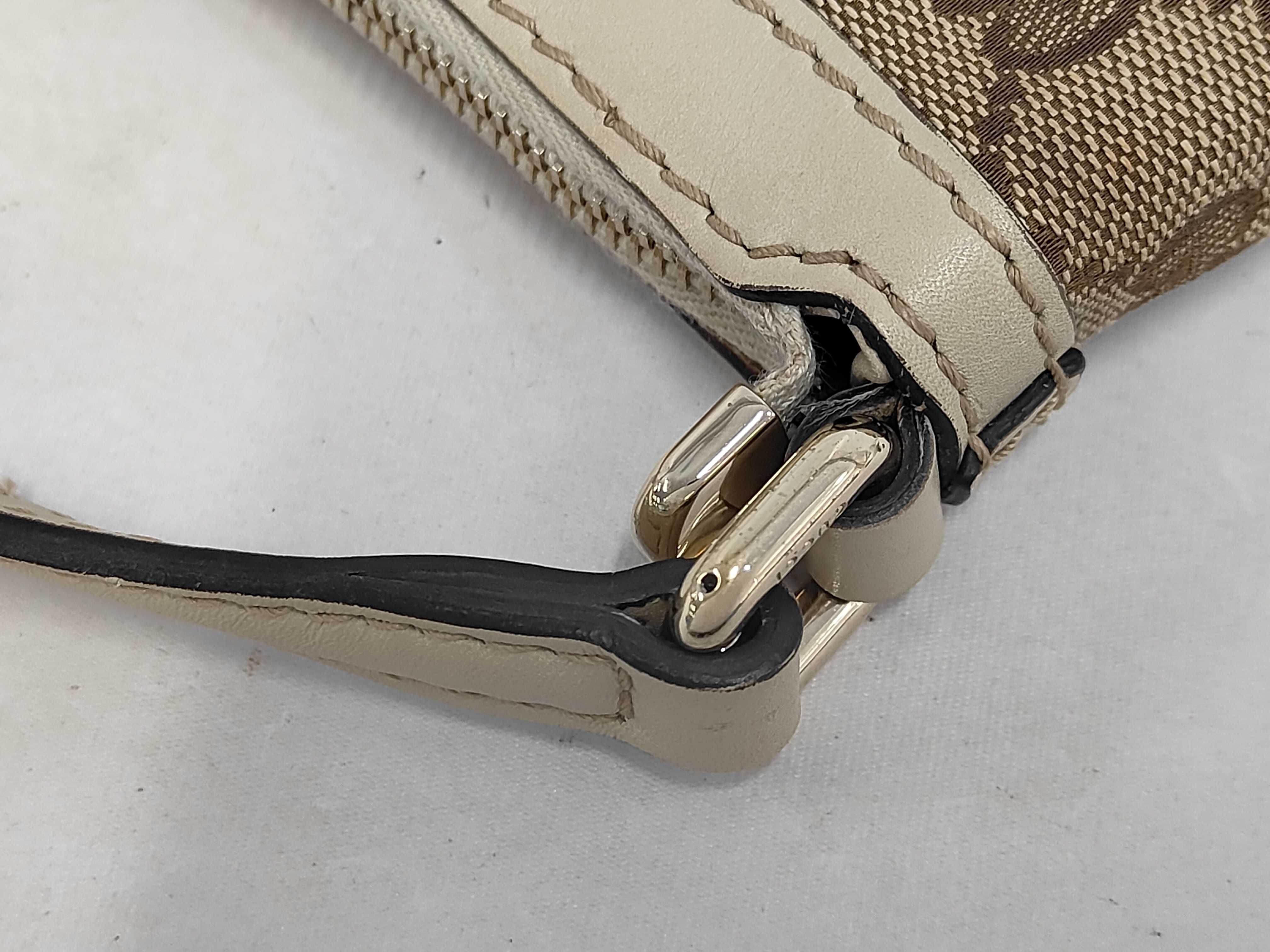 White Canvas GG Monogram Bow Shoulder Bag — view 6