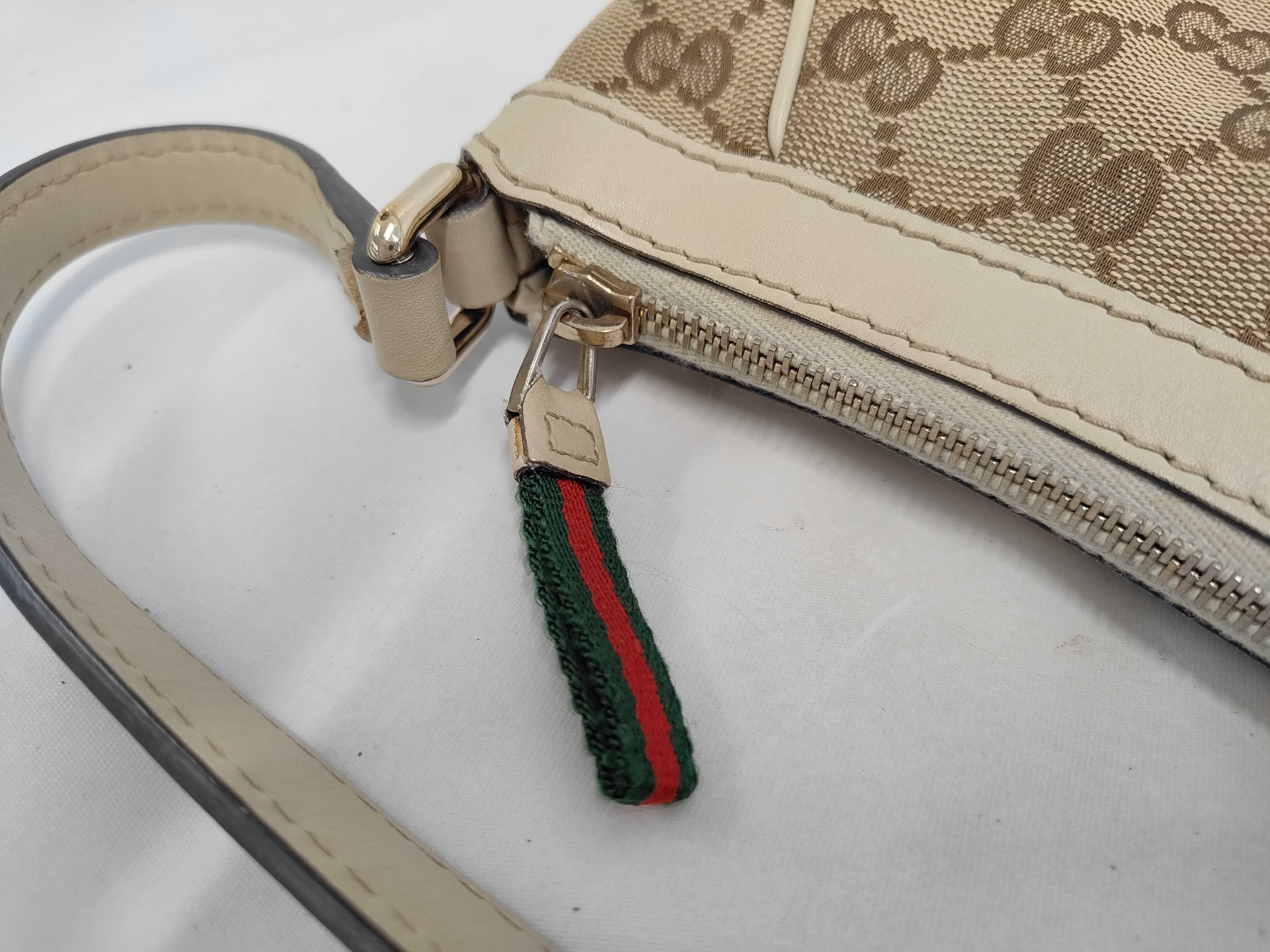 White Canvas GG Monogram Bow Shoulder Bag — view 7