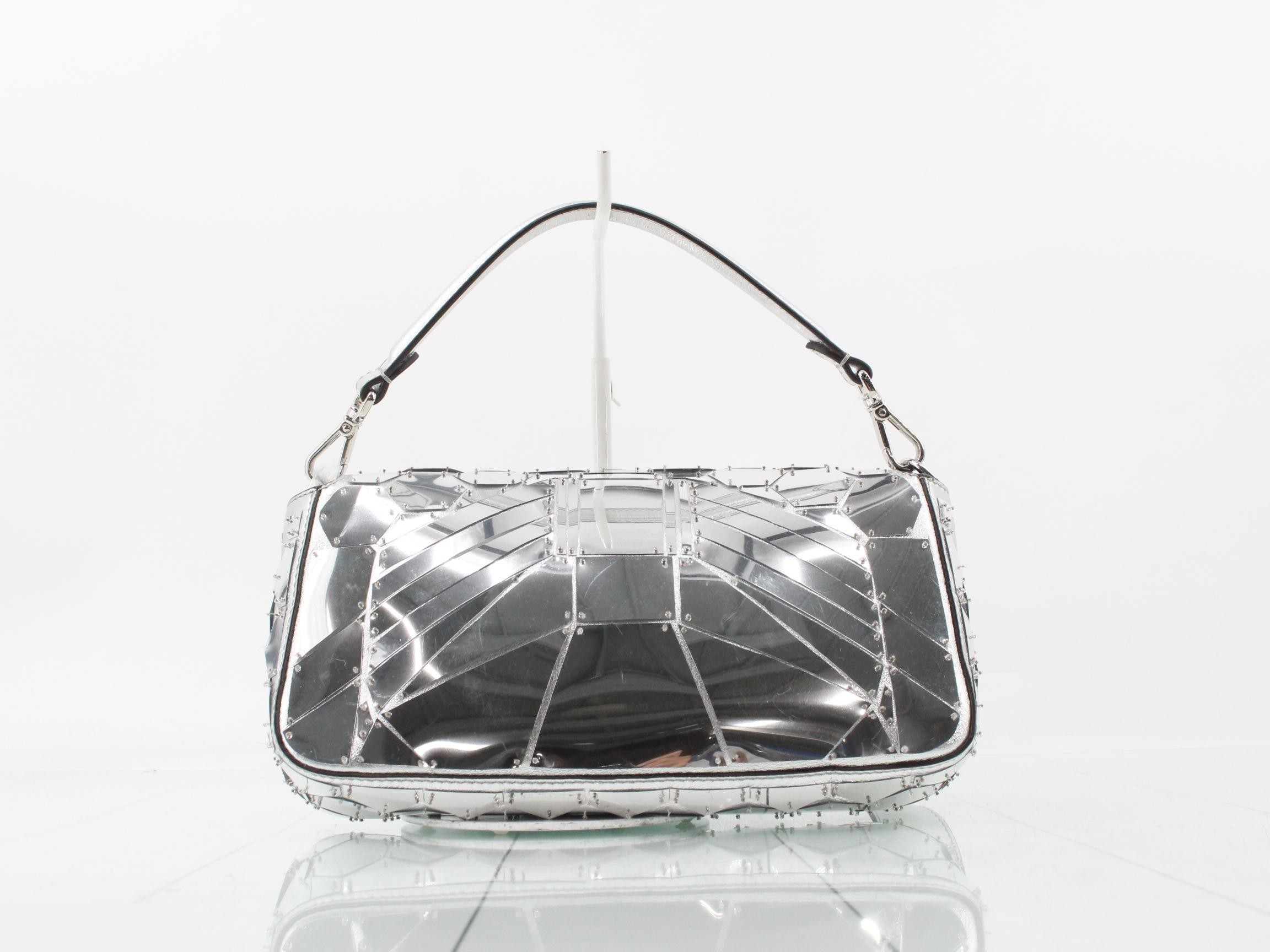 Mamma Bucket Shoulder Bag, Silver Color — view 2