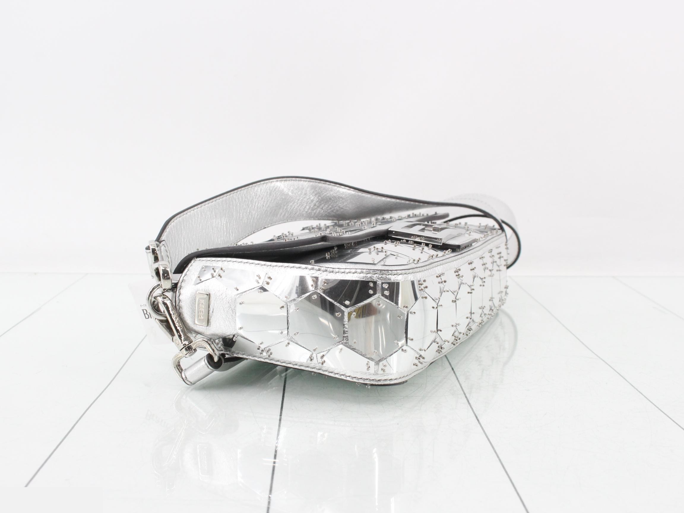 Mamma Bucket Shoulder Bag, Silver Color — view 5