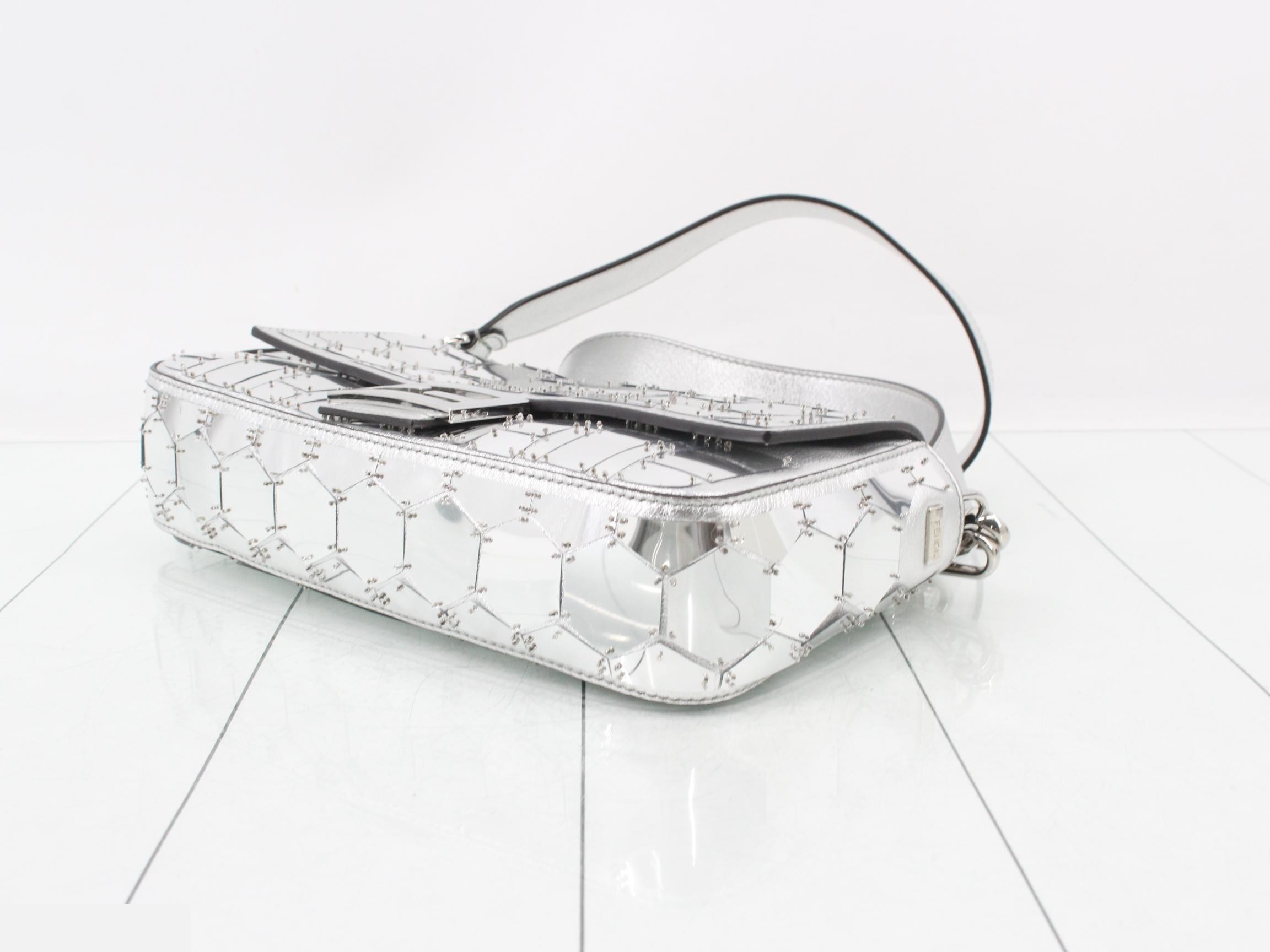 Mamma Bucket Shoulder Bag, Silver Color — view 6
