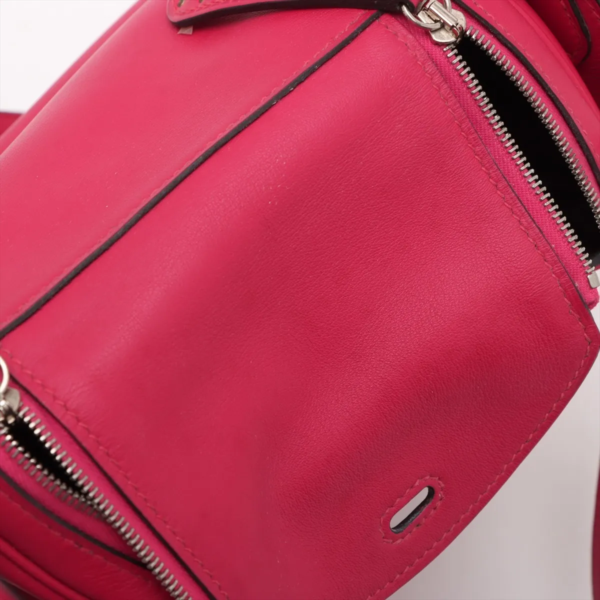 [Individually packaged] Hermes Lindy Mini 20 Verso Veau Swift Framboise x Chocolat Silver Hardware Z: 2021 — view 12