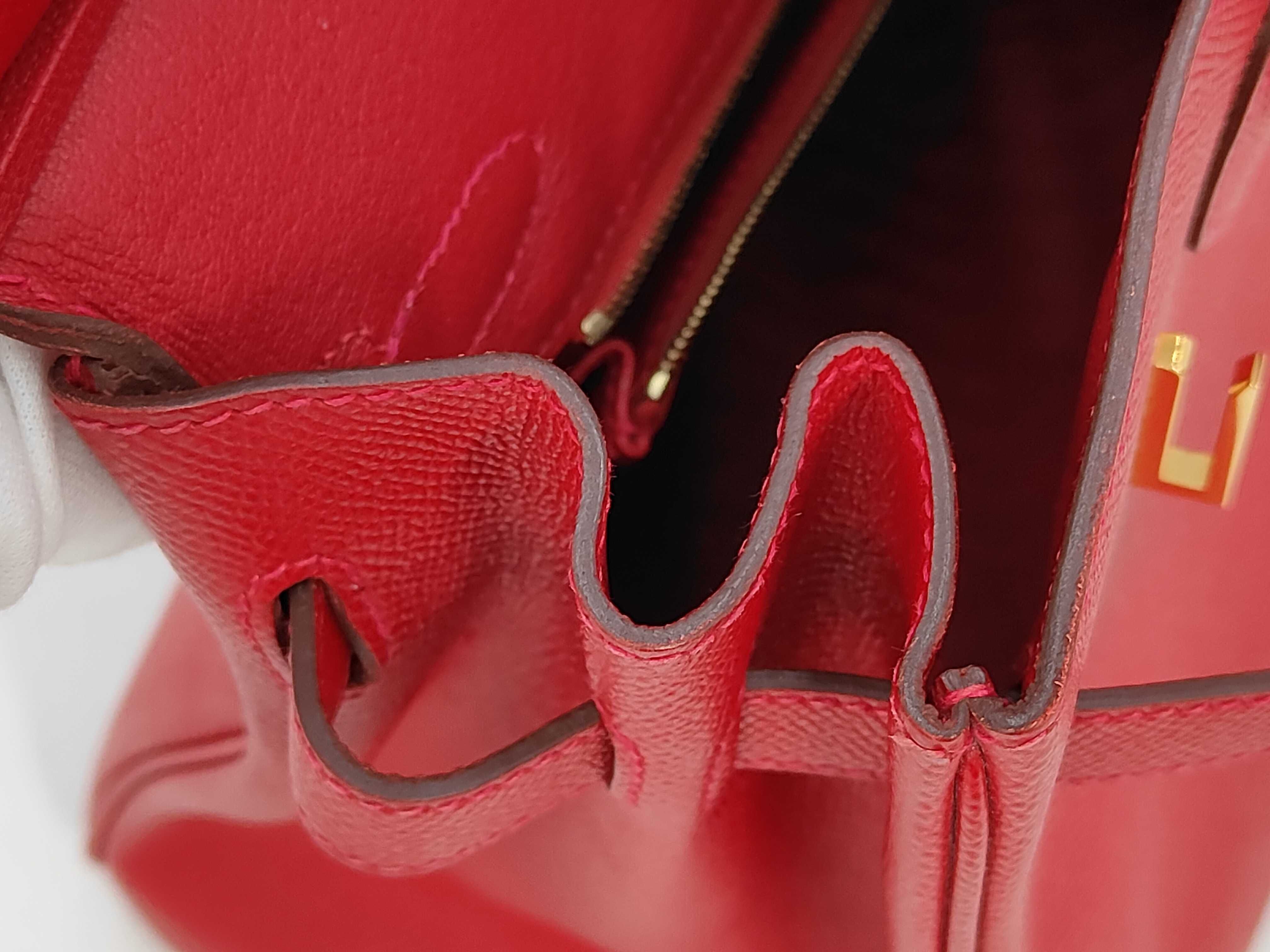 Birkin 30 Epsom Leather Rouge Casaque Gold Hardware X Stamp Handbag — view 13