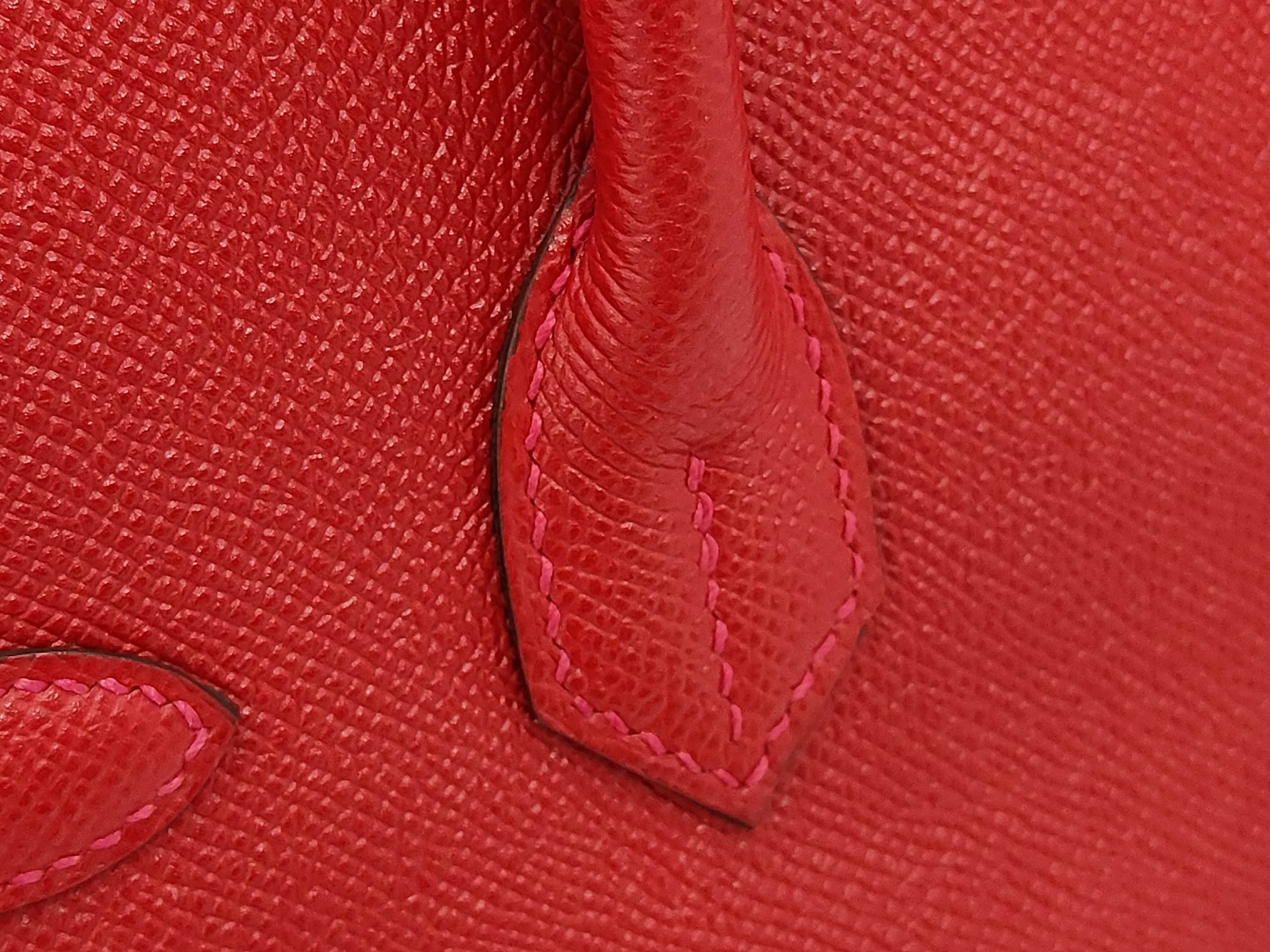 Birkin 30 Epsom Leather Rouge Casaque Gold Hardware X Stamp Handbag — view 7