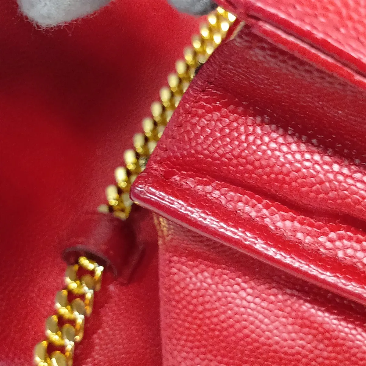 Cassandra 377828 Leather Chain Wallet Red — view 15