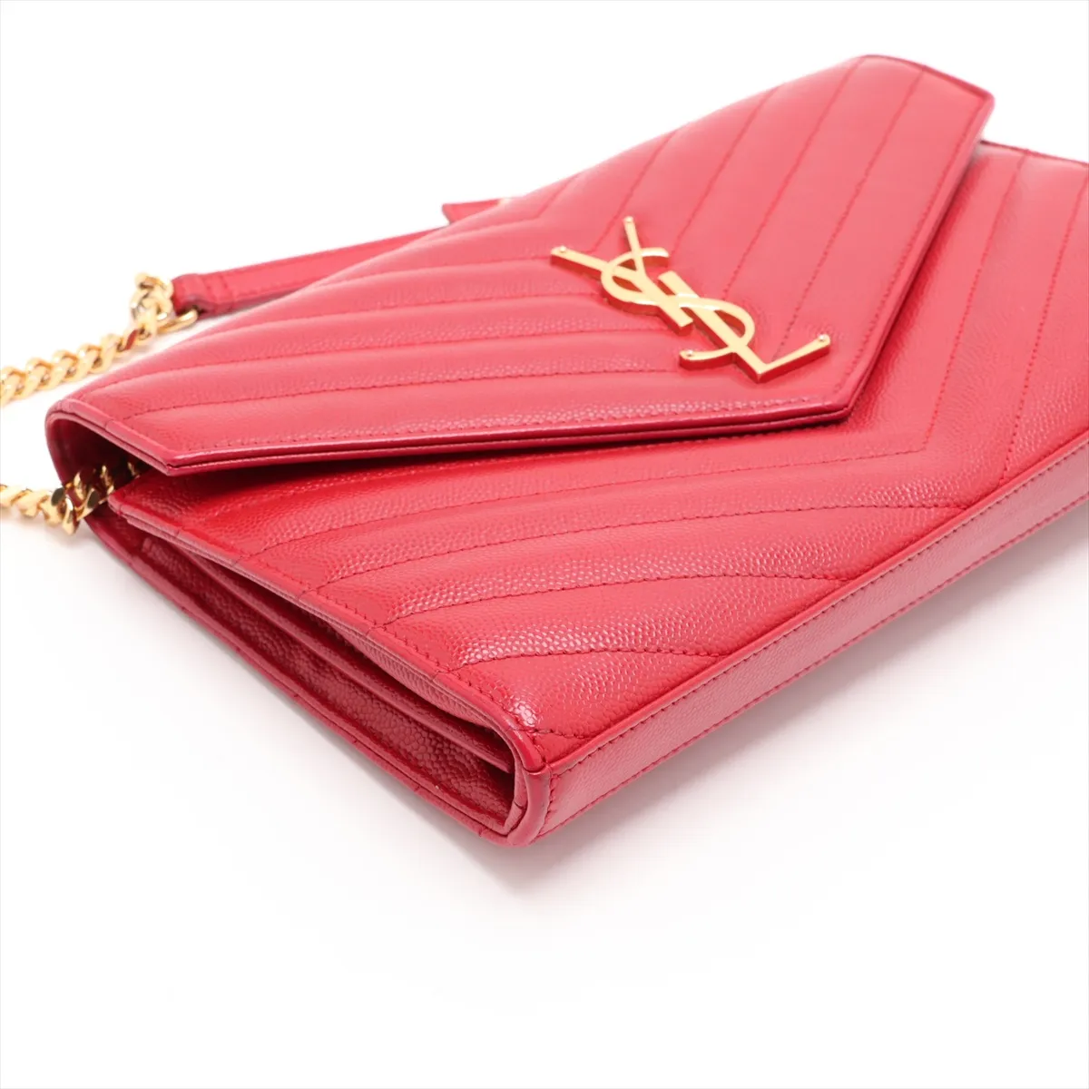 Cassandra 377828 Leather Chain Wallet Red — view 4