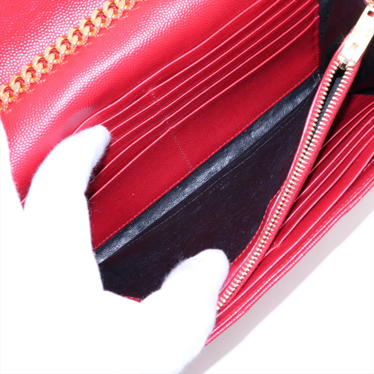 Cassandra 377828 Leather Chain Wallet Red — view 8