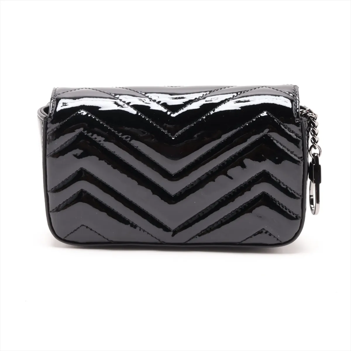 GG Marmont Patent Leather Chain Shoulder Bag, Black, 476433 — view 2