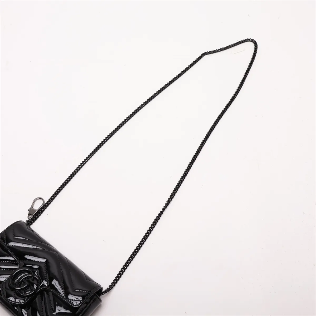 GG Marmont Patent Leather Chain Shoulder Bag, Black, 476433 — view 5