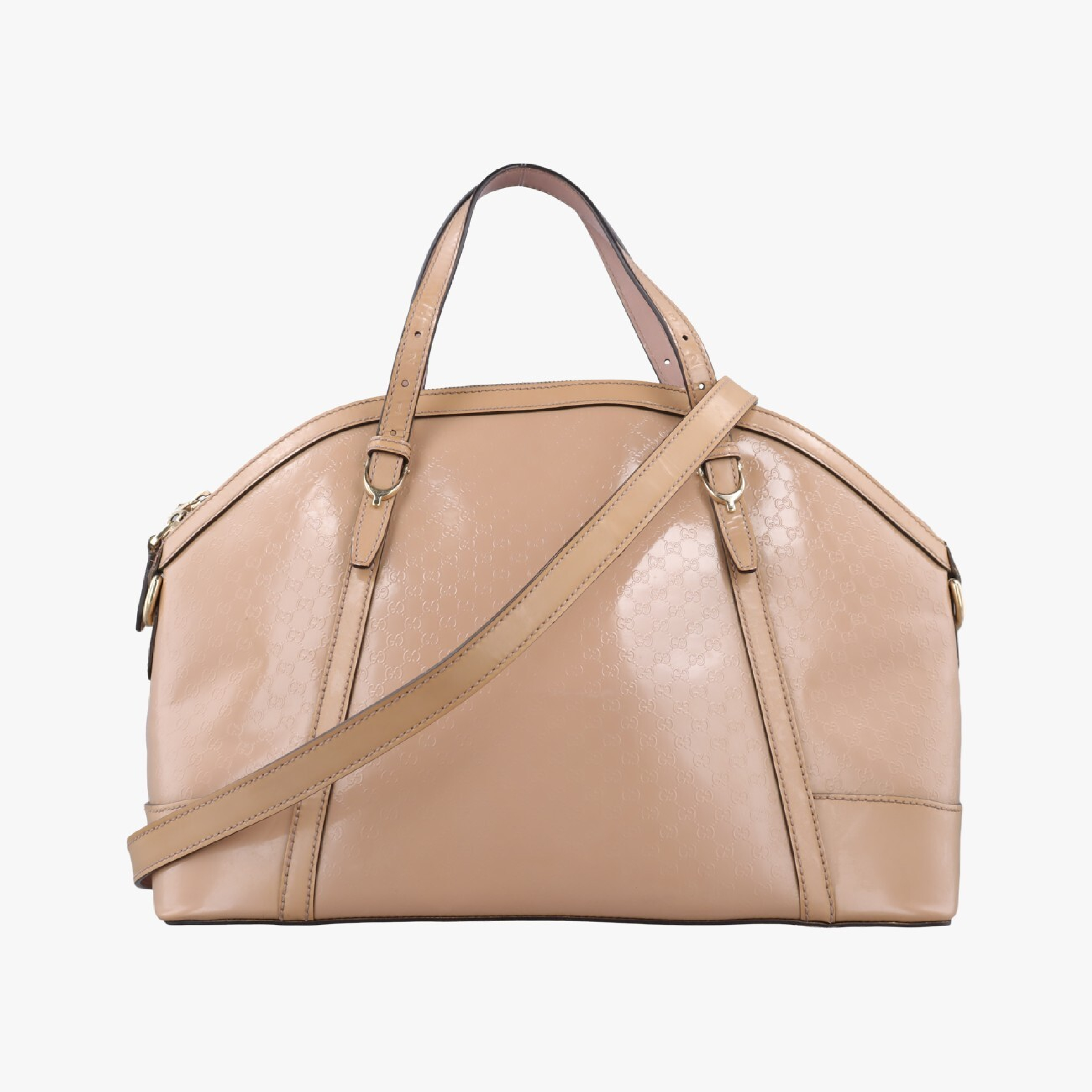 Microguccissima Beige Patent Leather Shoulder Bag 309614 D014105809