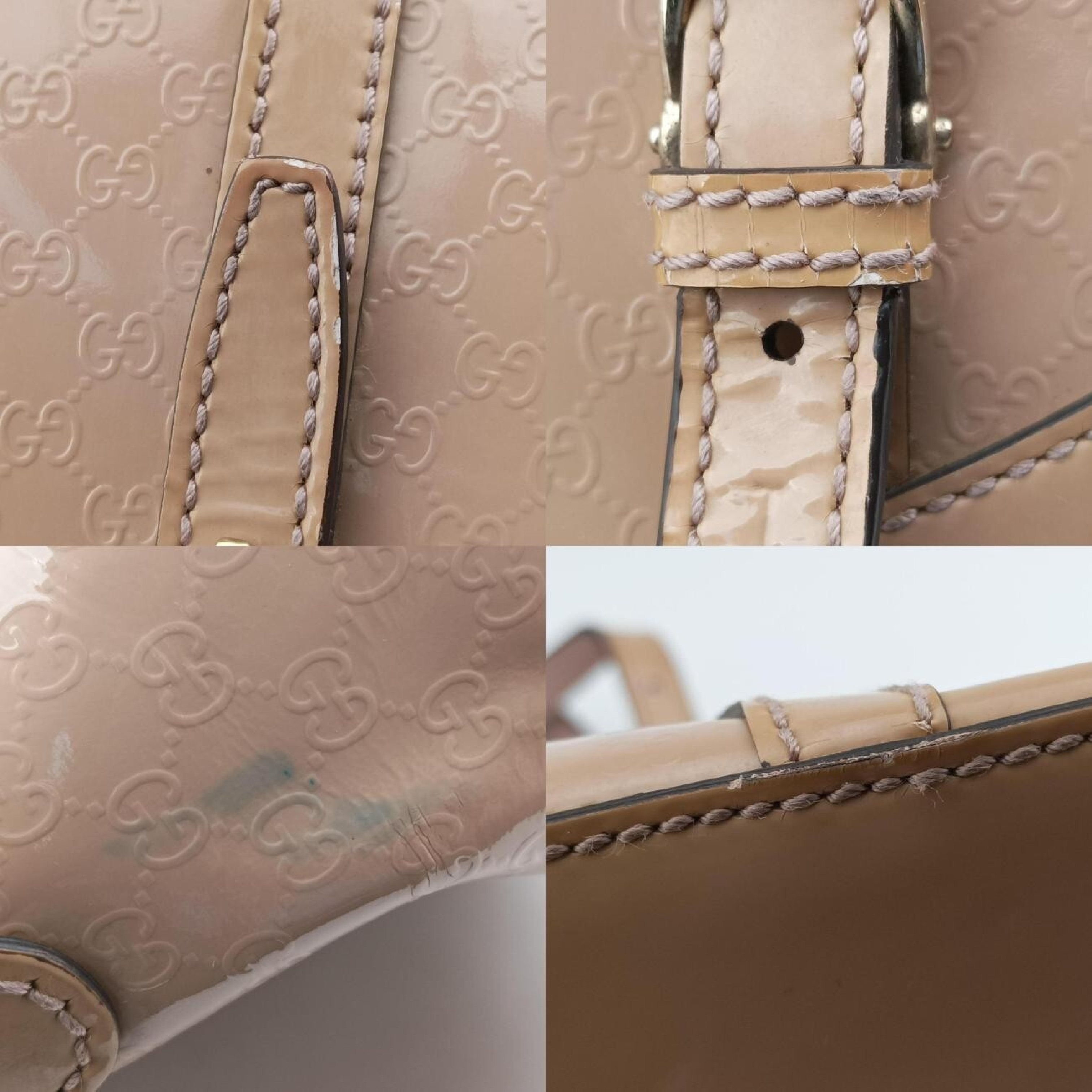 Microguccissima Beige Patent Leather Shoulder Bag 309614 D014105809 — view 11