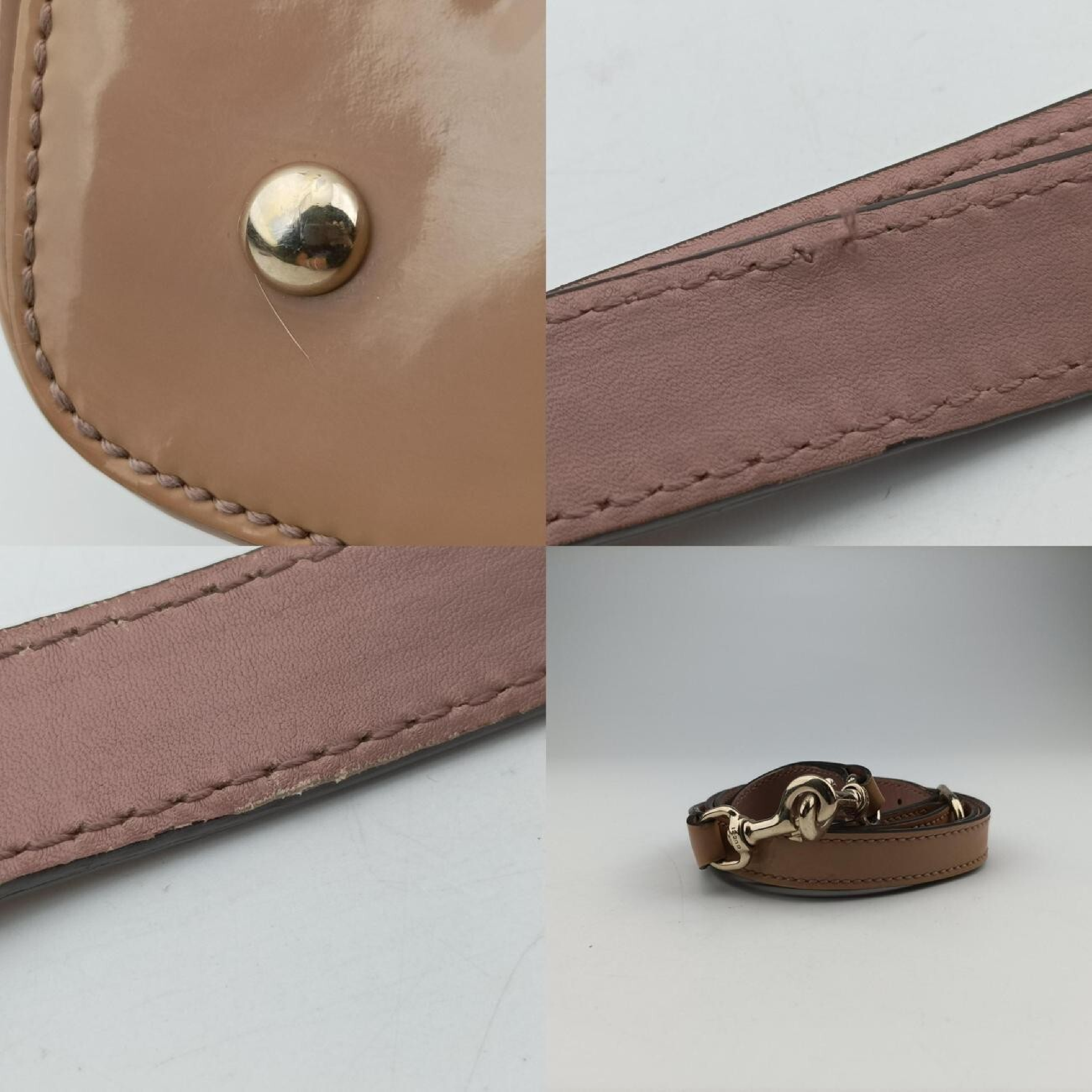 Microguccissima Beige Patent Leather Shoulder Bag 309614 D014105809 — view 12