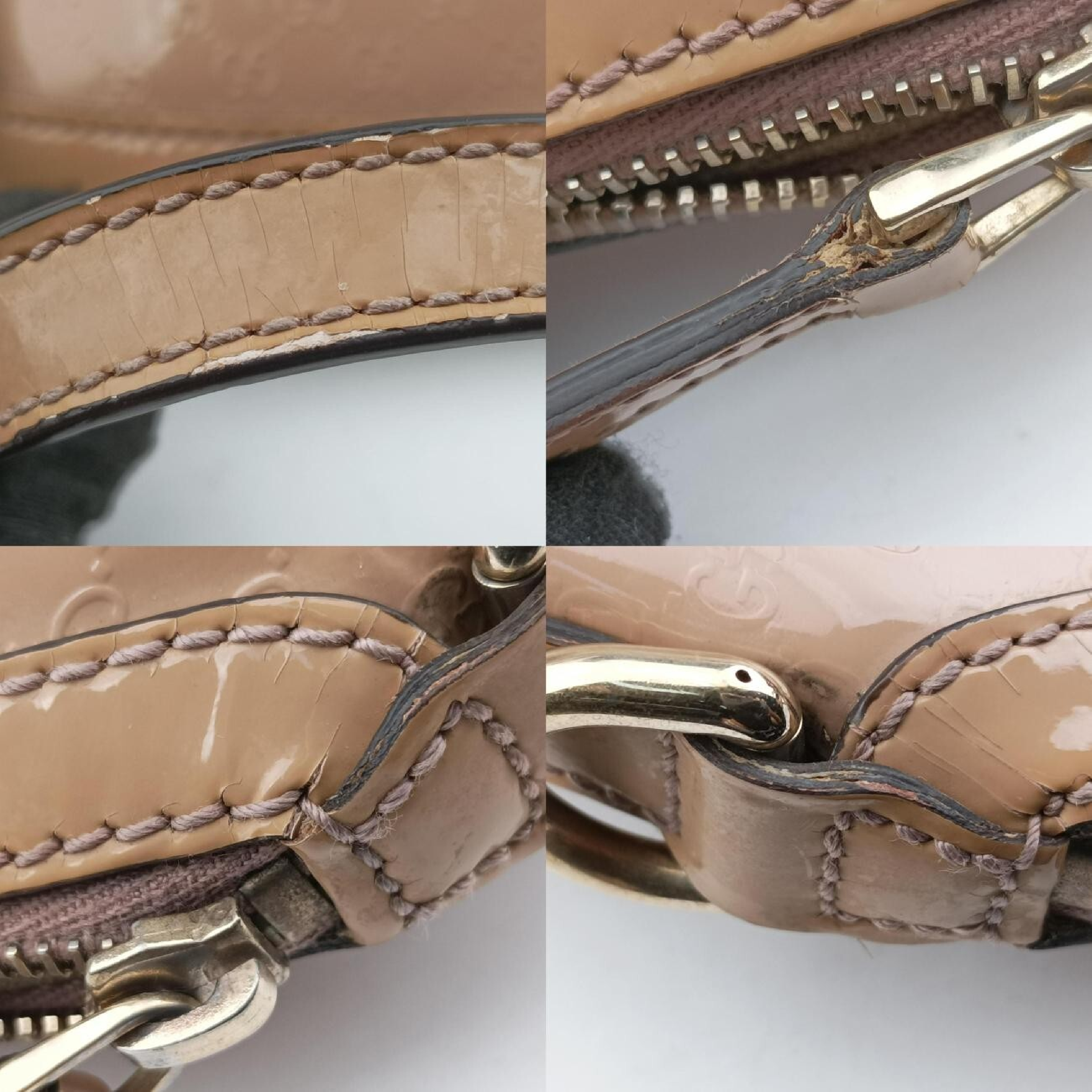Microguccissima Beige Patent Leather Shoulder Bag 309614 D014105809 — view 10