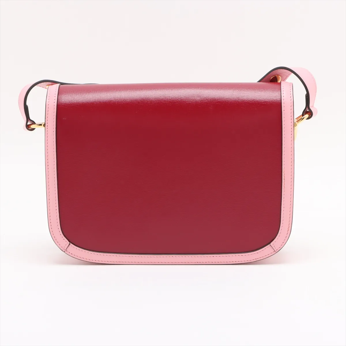 Horsebit 1955 Leather Shoulder Bag Red x Pink 602204 No shoulder strap clasp — view 2