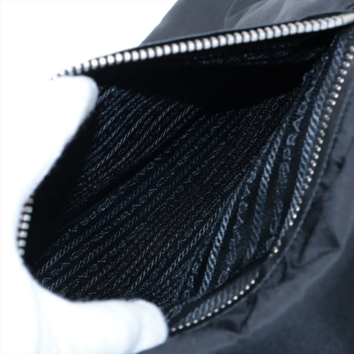 Tessuto Nylon x Leather 2WAY Handbag Black — view 11