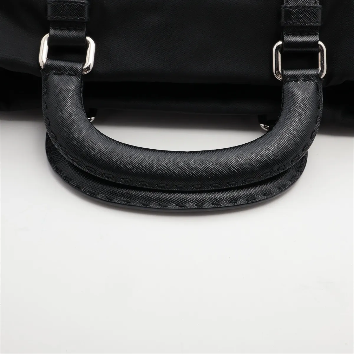 Tessuto Nylon x Leather 2WAY Handbag Black — view 5