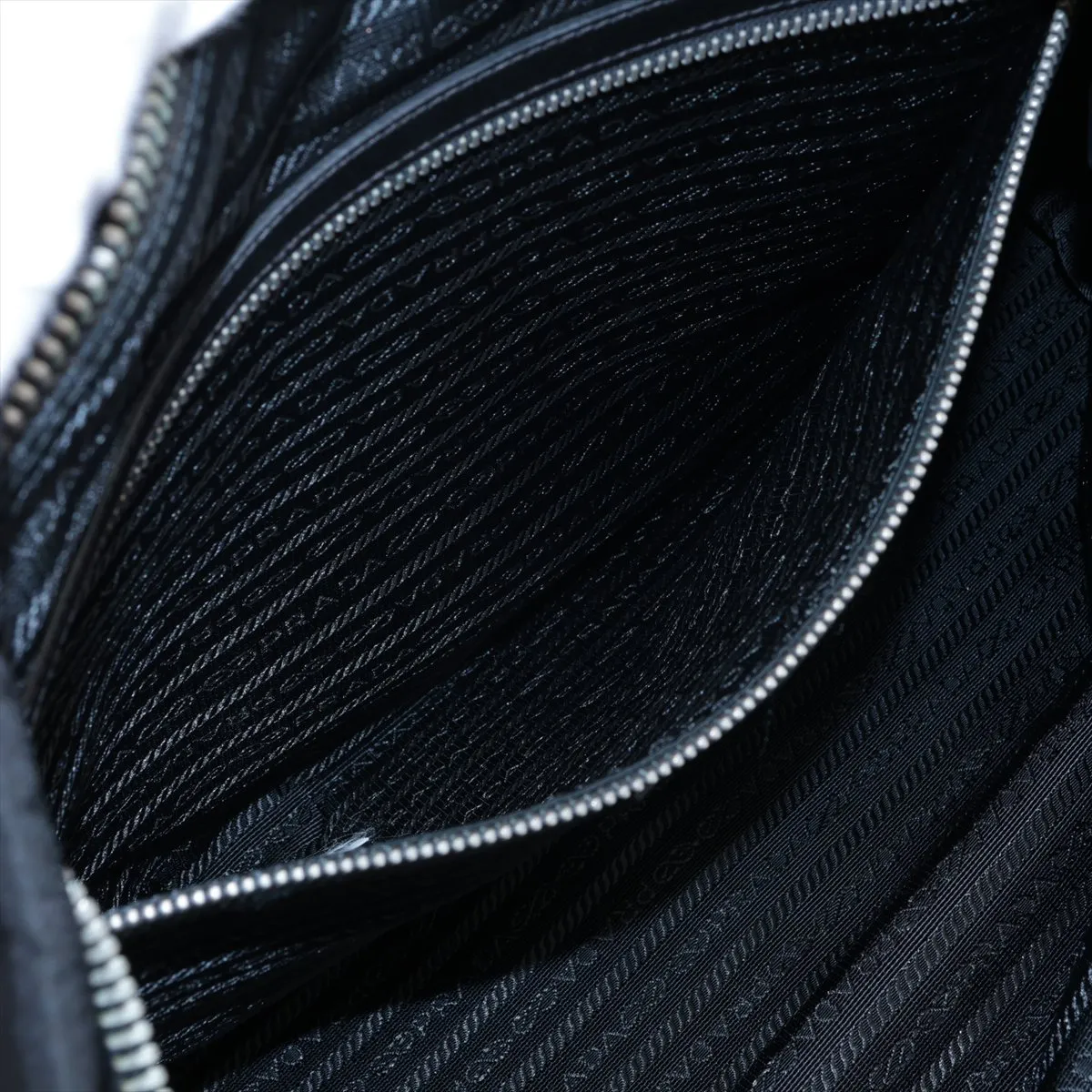 Tessuto Nylon x Leather 2WAY Handbag Black — view 9