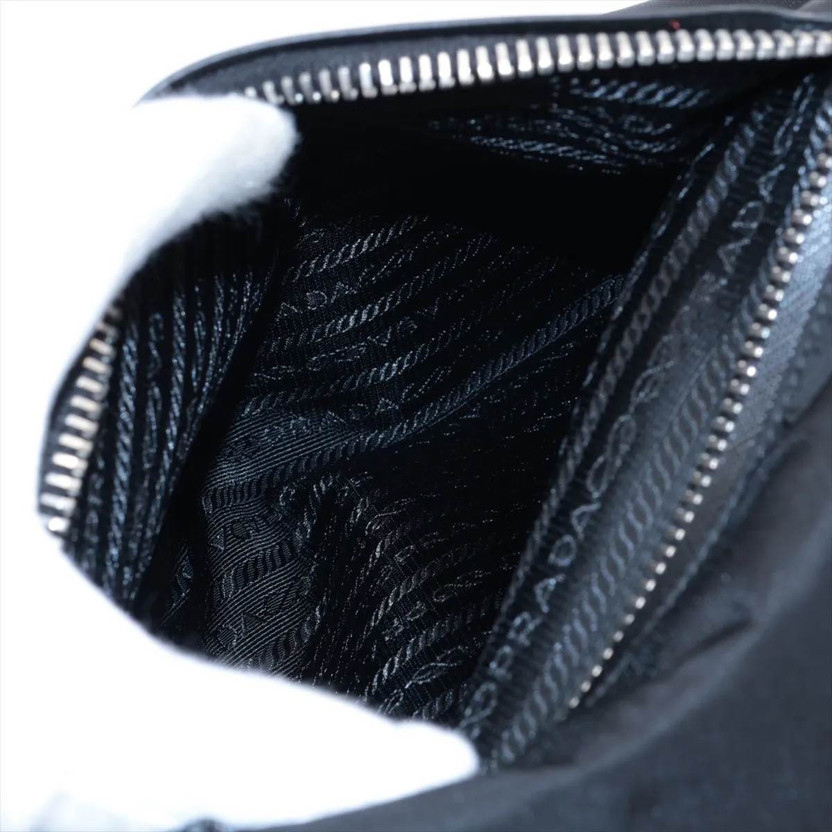 Tessuto Nylon x Leather 2WAY Handbag Black — view 10