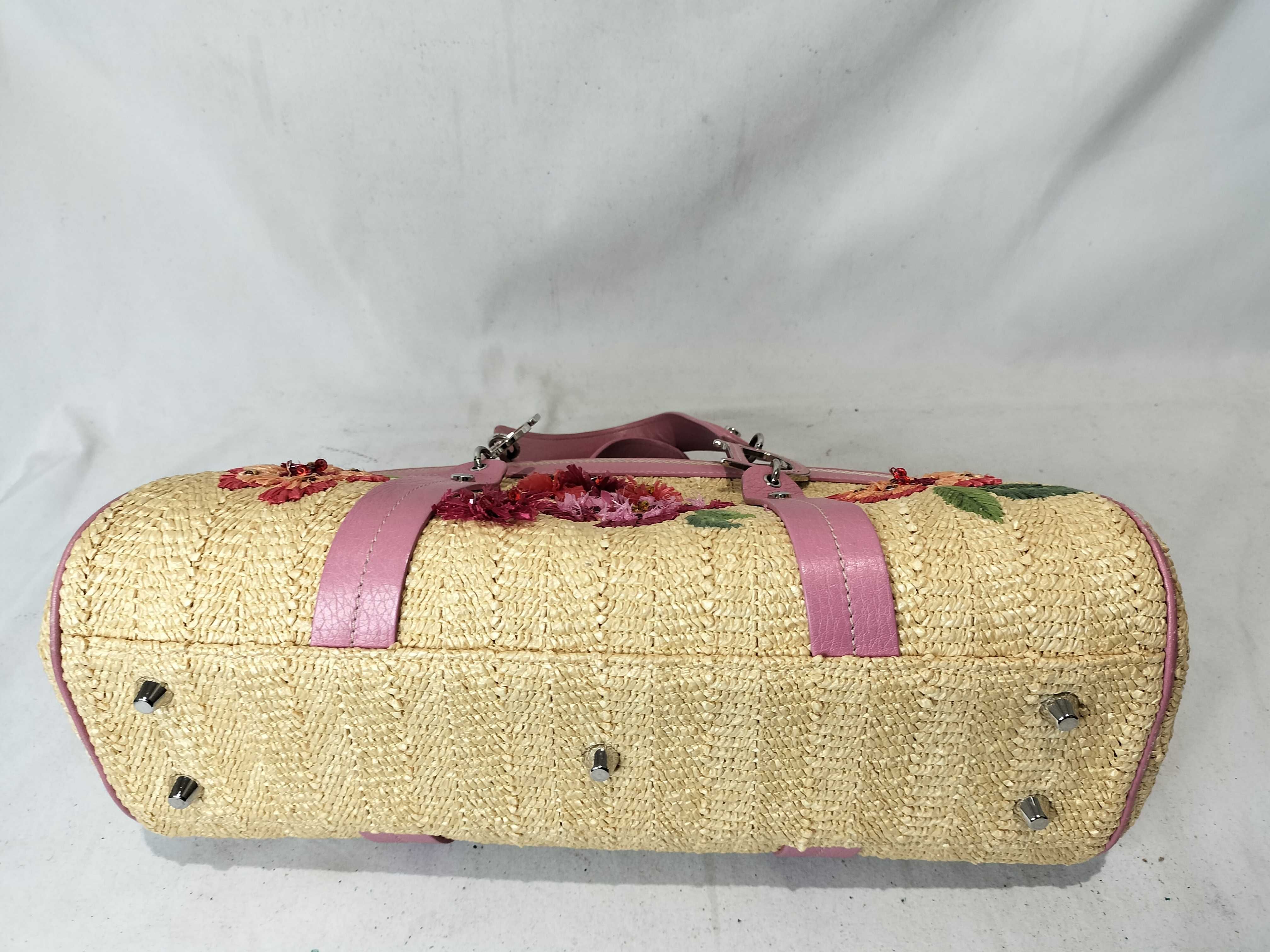 Raffia/Galliano/Mini Boston/Beaded/Flower Handbag — view 7