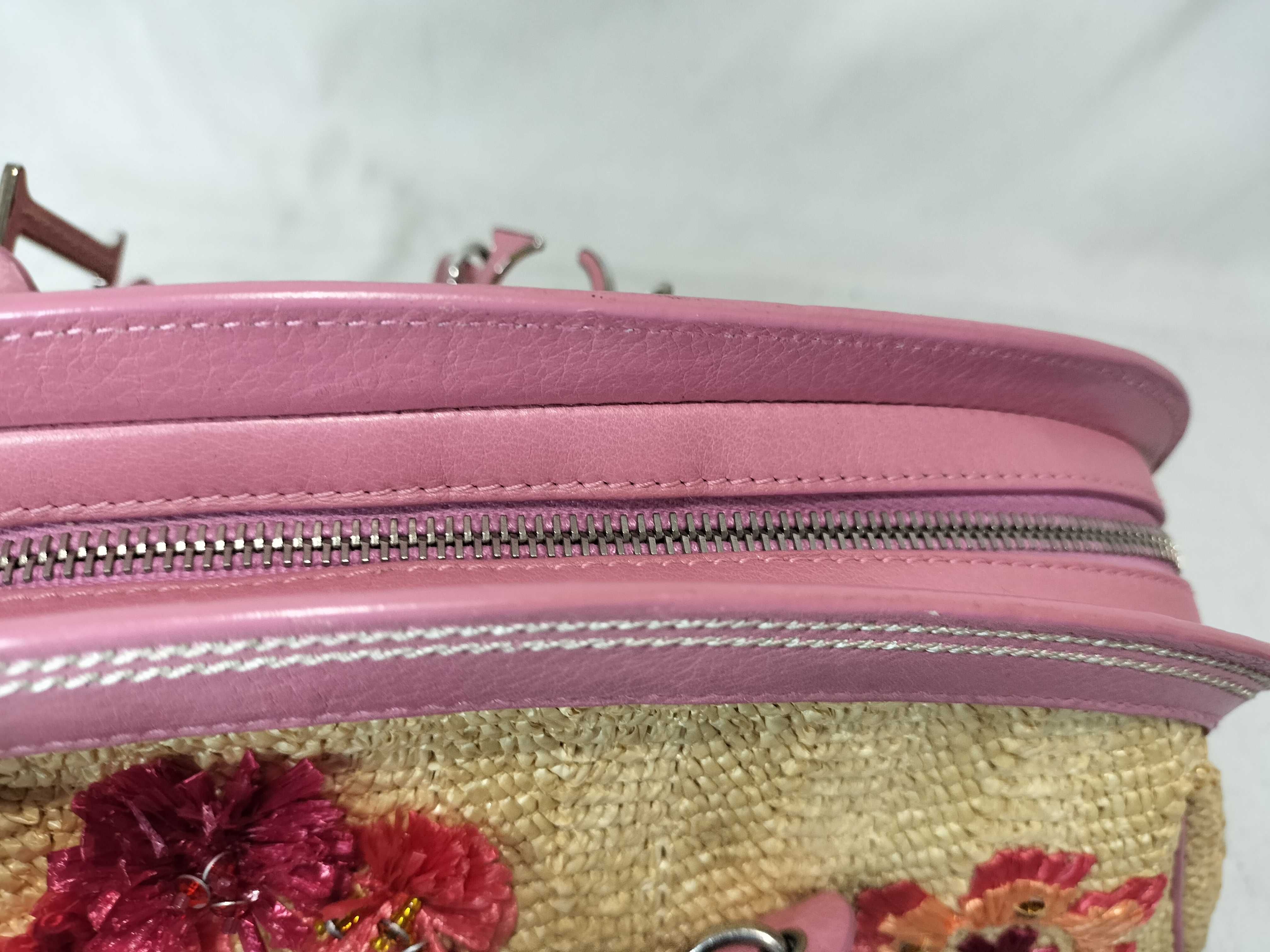 Raffia/Galliano/Mini Boston/Beaded/Flower Handbag — view 8