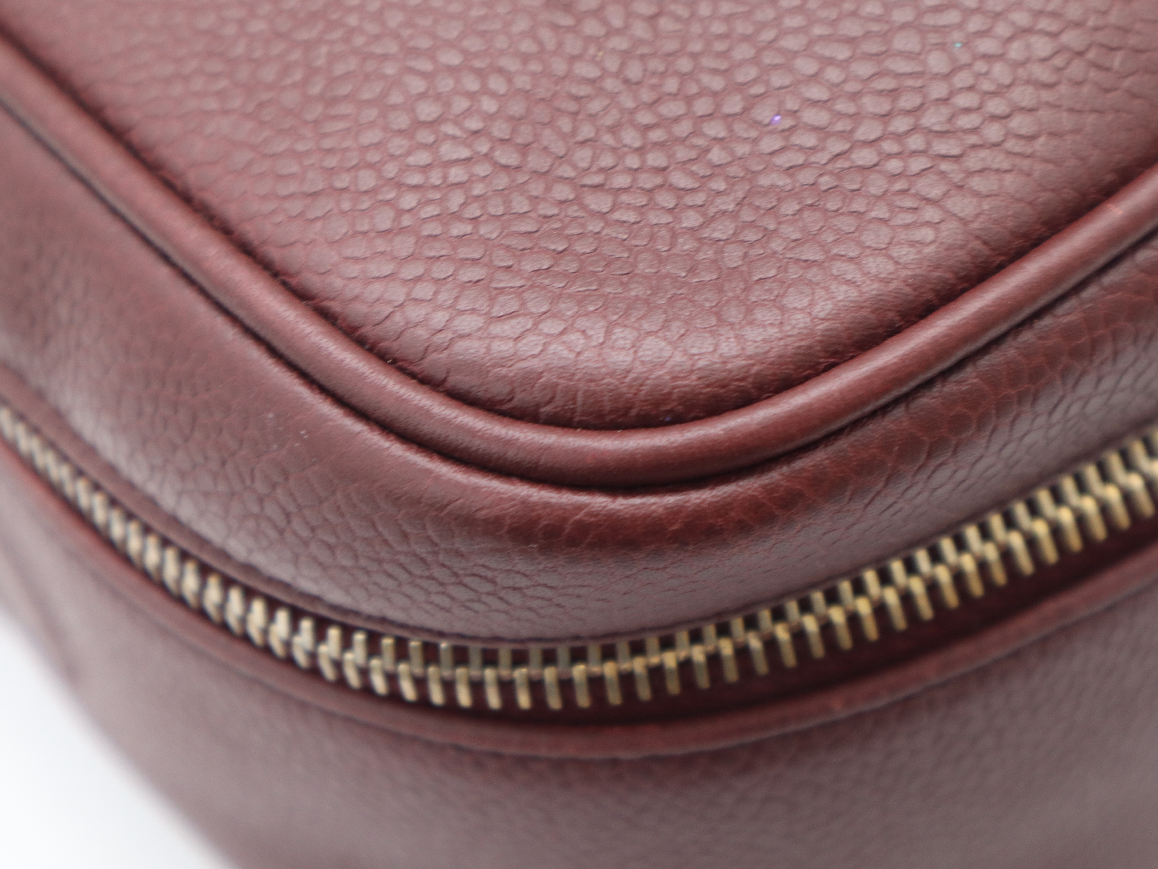 Caviar Skin Coco Mark Vanity Bag, Bordeaux, Gold Hardware, with Seal, Handbag — view 8