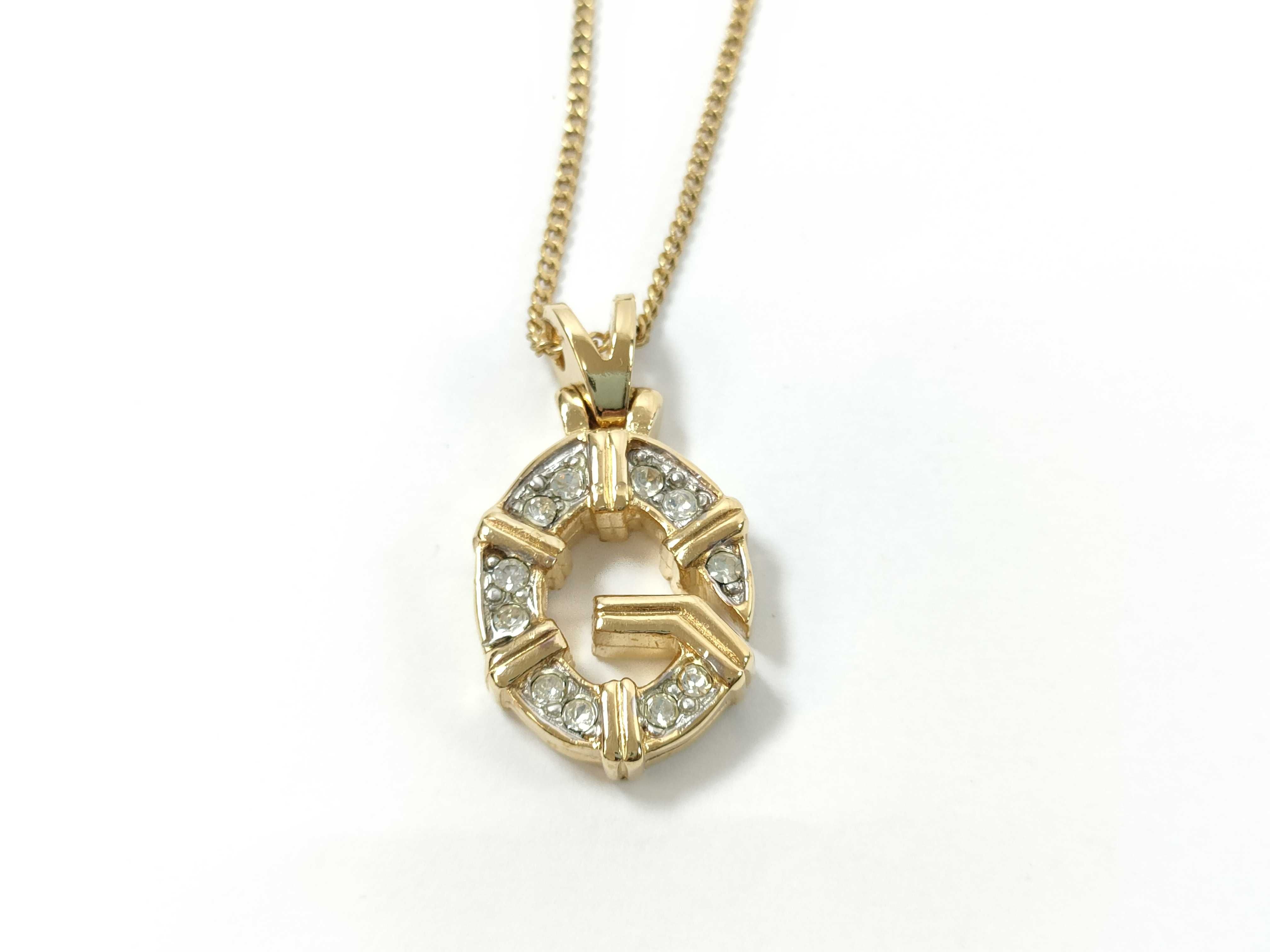 Oval G Logo Rhinestone Ghost Necklace