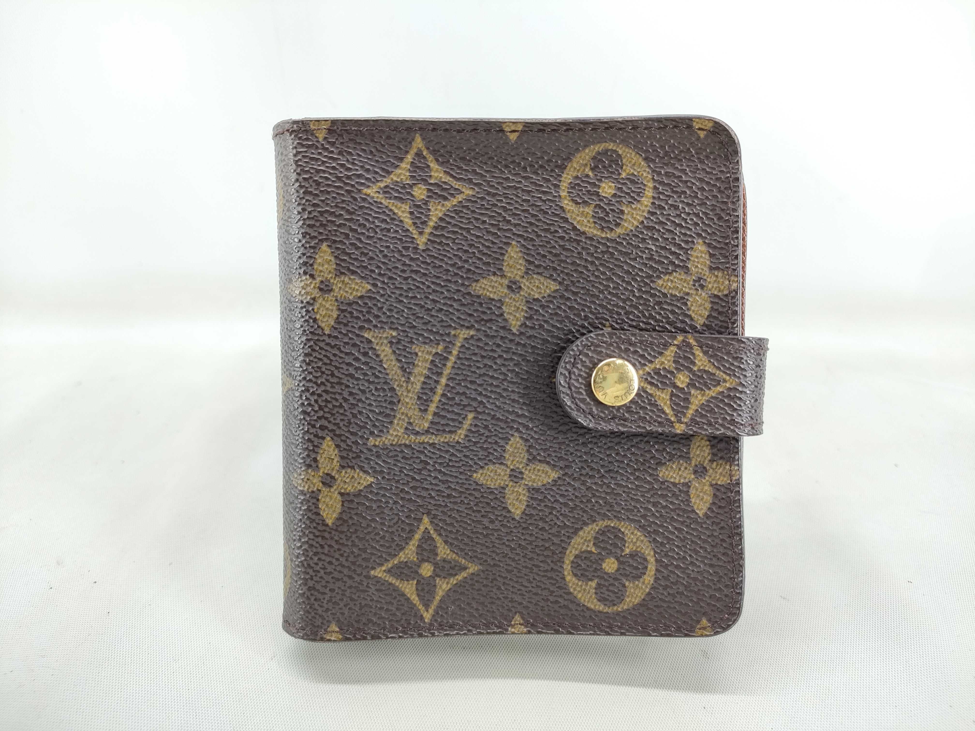 Monogram Louis Vuitton Monogram Compact Zip Bi-fold Wallet Brown M61667 MI1002 Wallet