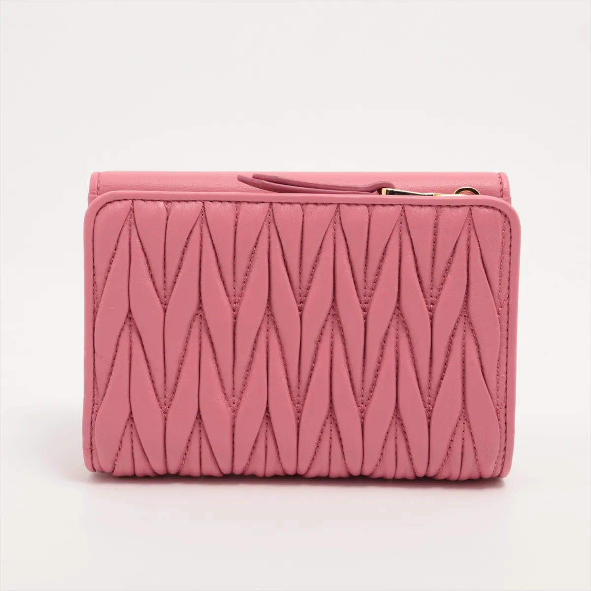 Matelasse 5ML225 Leather Compact Wallet Pink — view 2