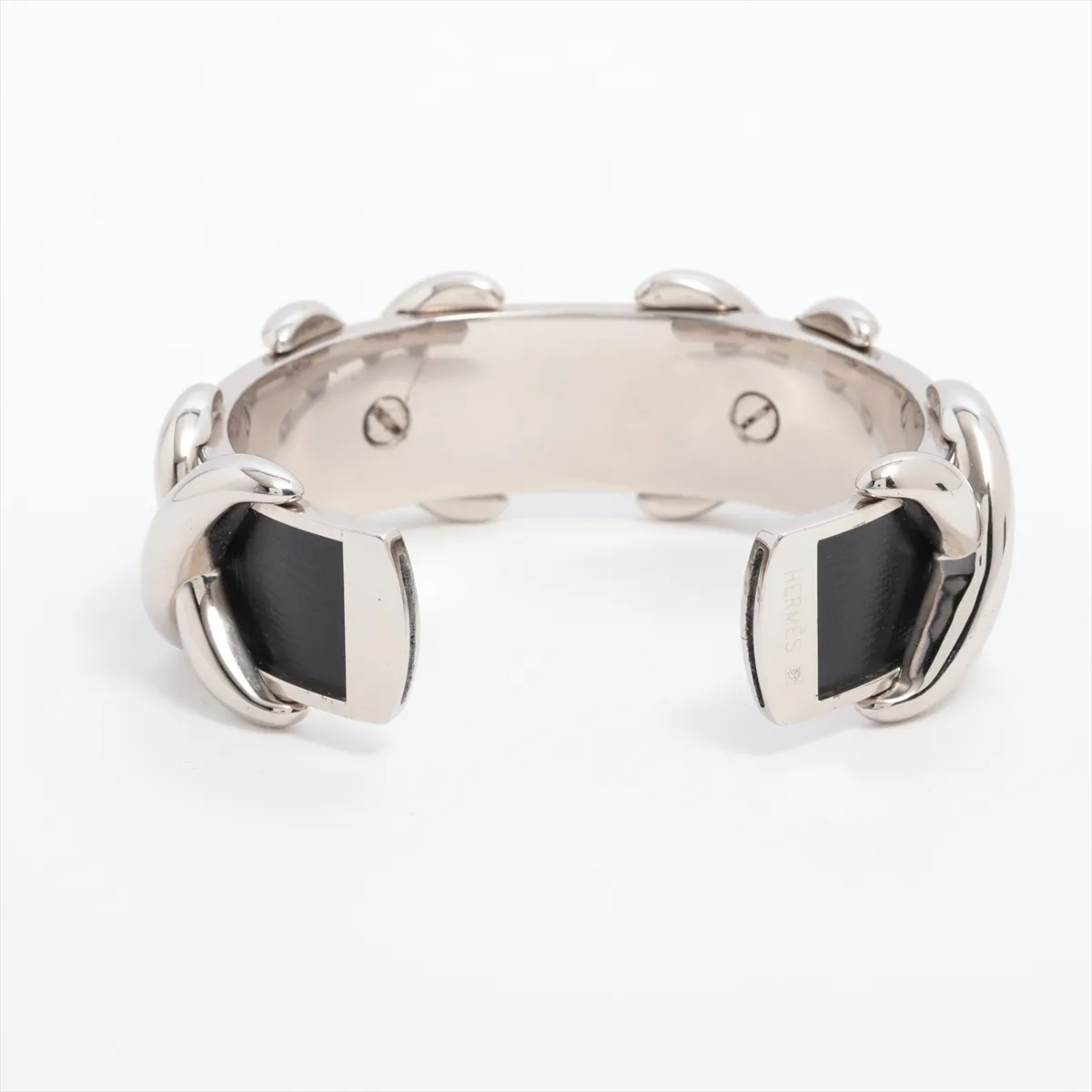 Cross Bangle GP×Leather Black×Silver — view 2